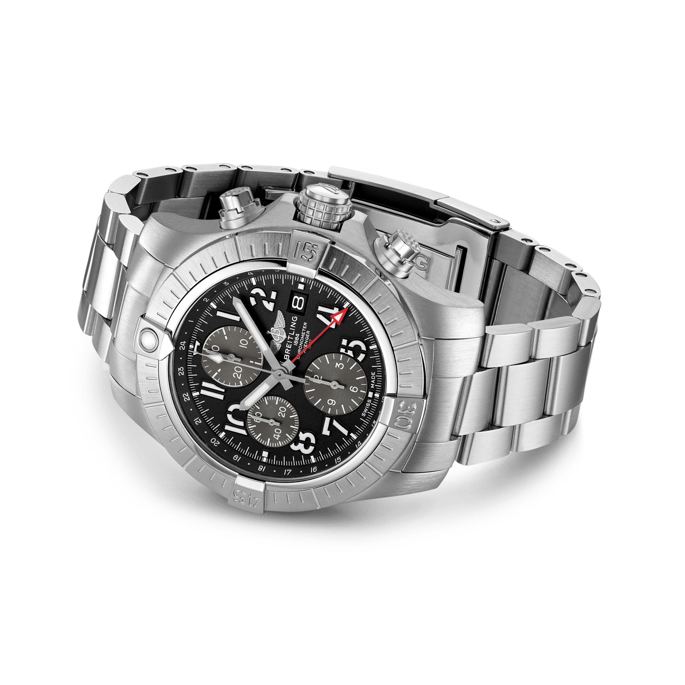 Breitling Avenger A24315101B1A1 | 45mm Stainless Steel Automatic Watch - Black Dial - Image 3