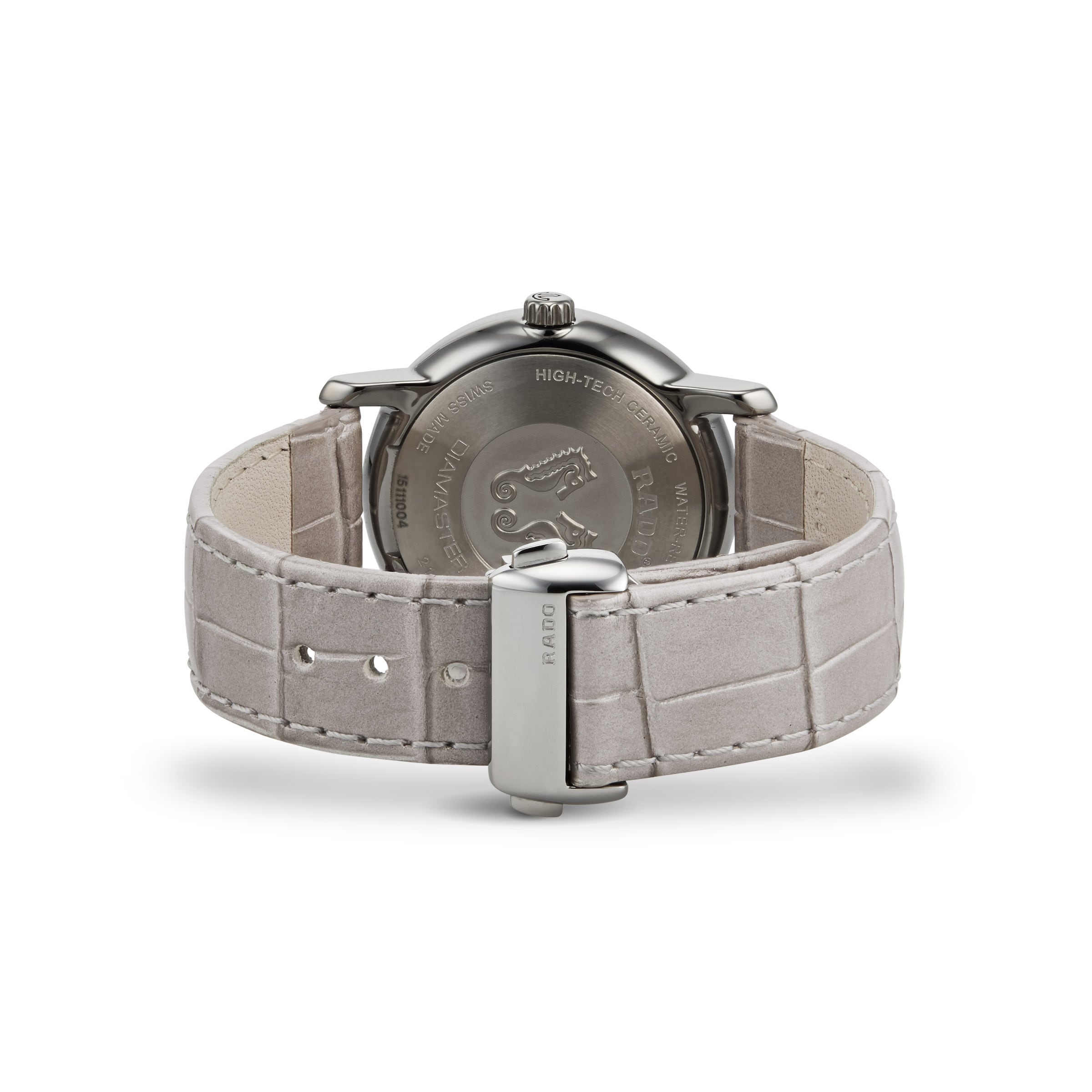 Rado DiaMaster Ceramic Watch - Quartz Silver Dial | 33mm Leather Strap - Image 3