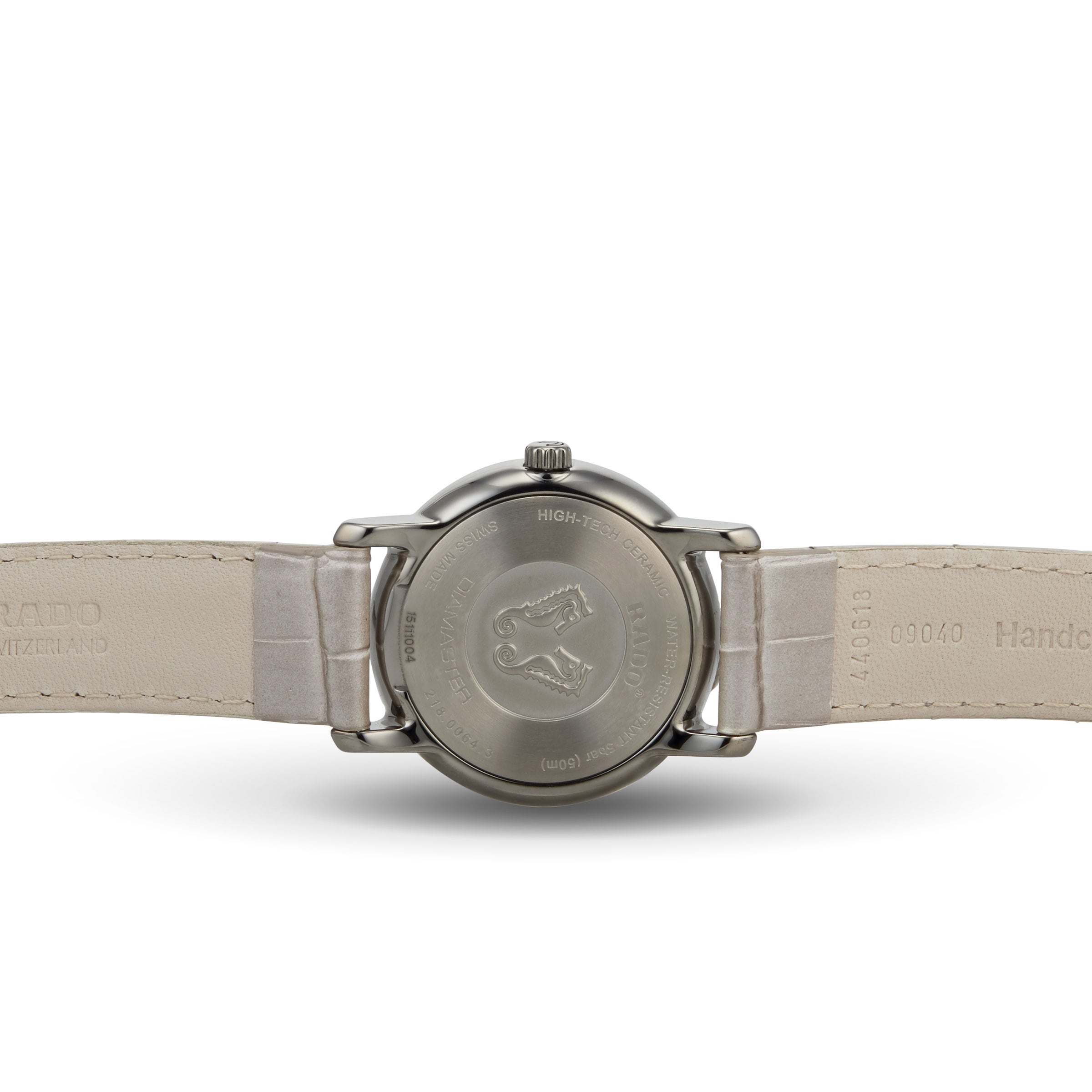 Rado DiaMaster Ceramic Watch - Quartz Silver Dial | 33mm Leather Strap - Image 4