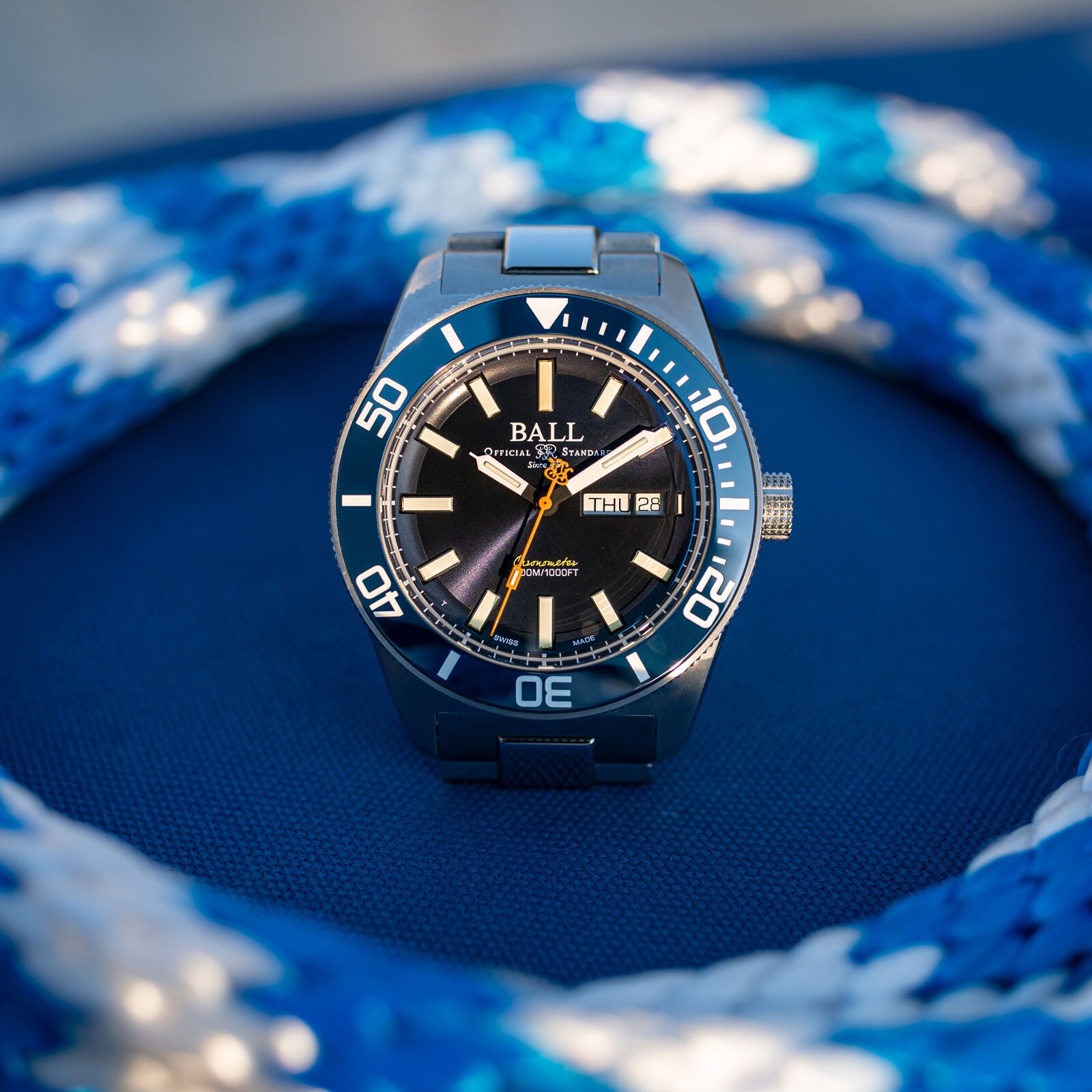 BALL Engineer Master II Automatic Blue Watch - 42mm Stainless Steel - Image 4