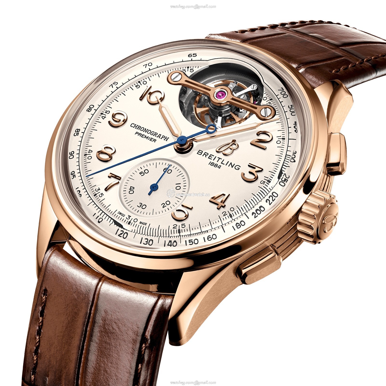 Breitling Premier 18ct Red Gold Automatic Cream Dial Replica Watch | 42mm - Image 2