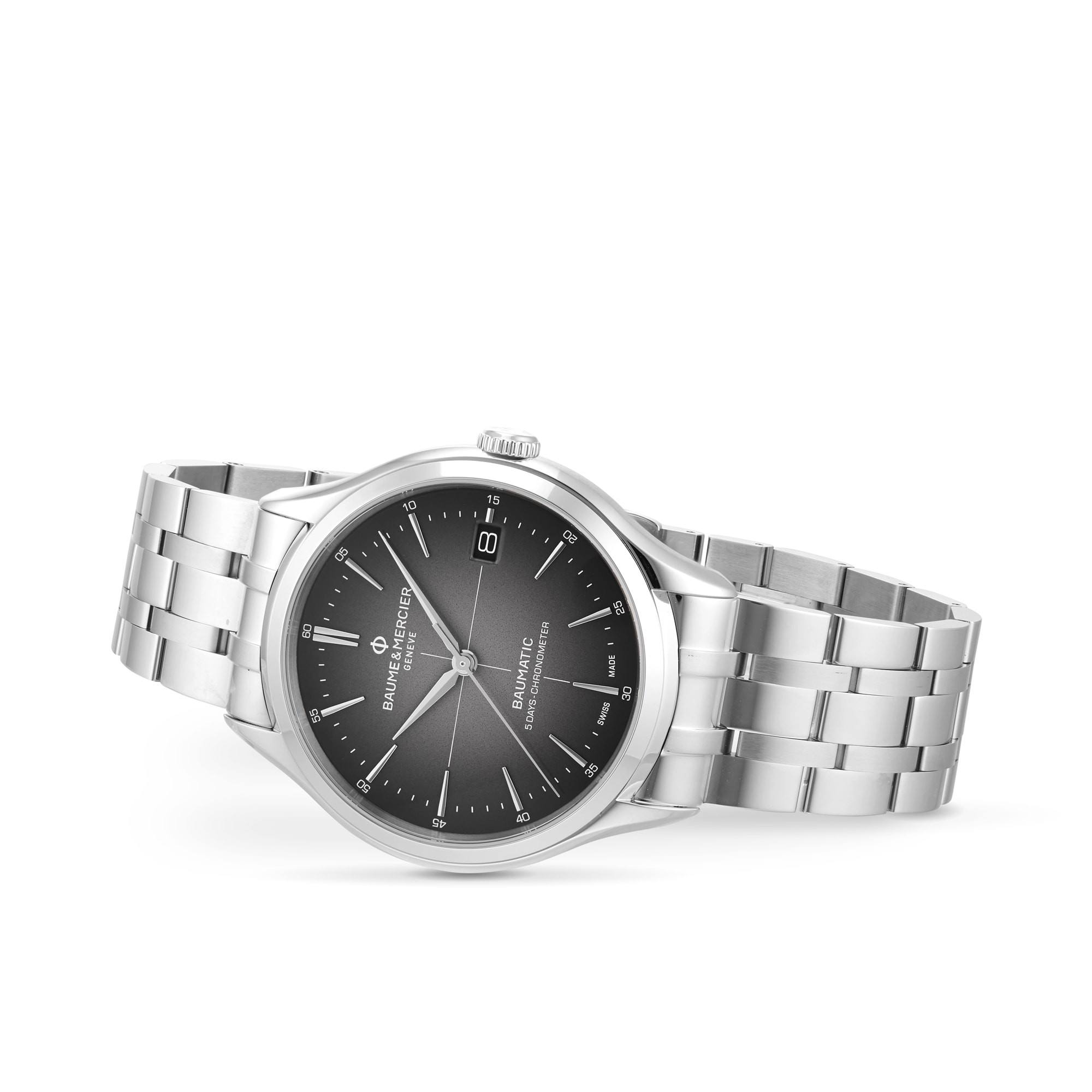 Baume & Mercier Clifton M0A10551 | 40mm Stainless Steel Quartz Watch - Black Dial - Image 4