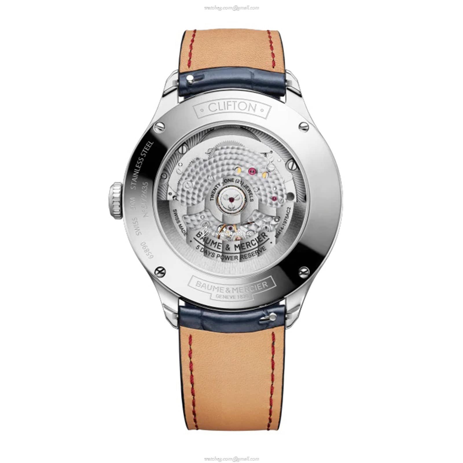Baume & Mercier Clifton Automatic Watch - 42mm Stainless Steel Black Dial - Image 2