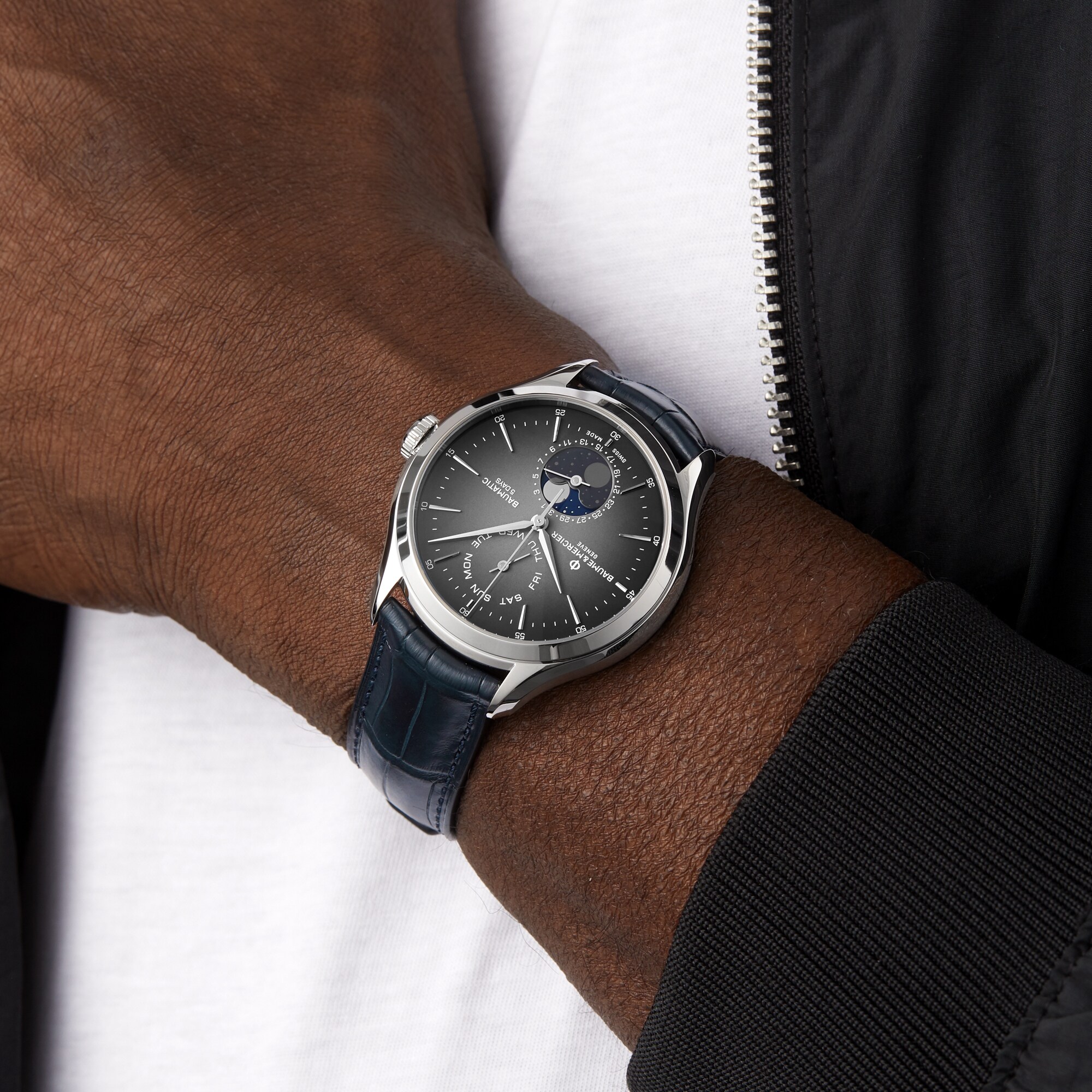 Baume & Mercier Clifton Automatic Watch - 42mm Stainless Steel Black Dial - Image 3