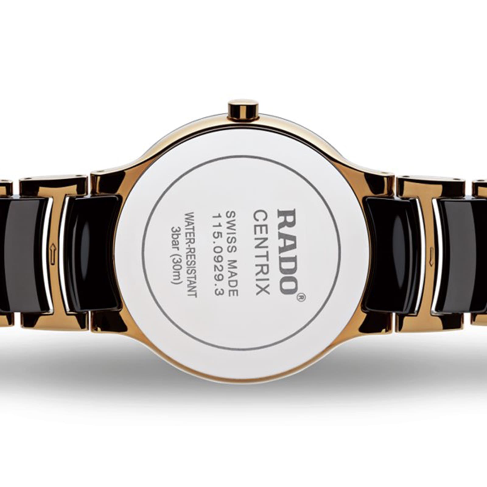 Rado Centrix R30554712 - Black Ceramic Quartz Watch - 38mm Diamond Dial - Image 3