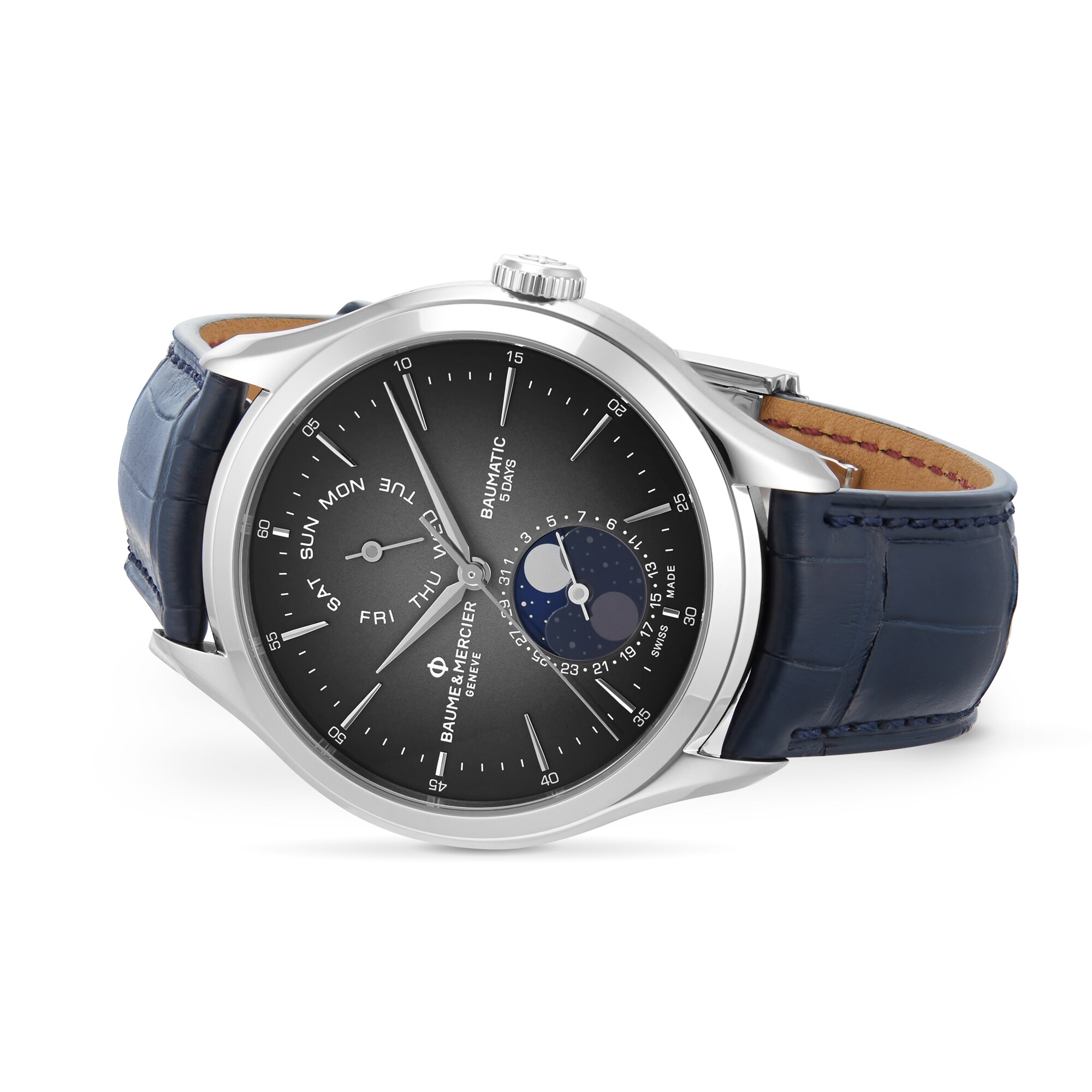 Baume & Mercier Clifton Automatic Watch - 42mm Stainless Steel Black Dial - Image 4