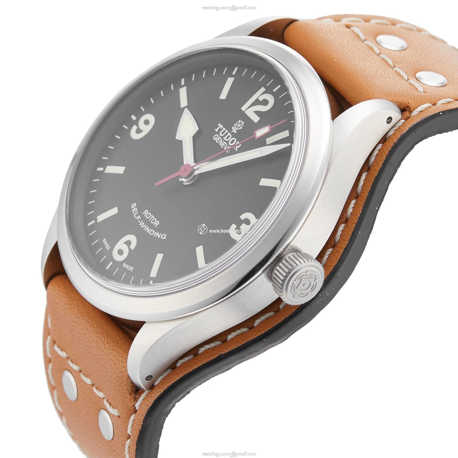 Tudor Heritage Ranger M79910-000 | 41mm Automatic Watch - Black Dial & Leather Strap - Image 2