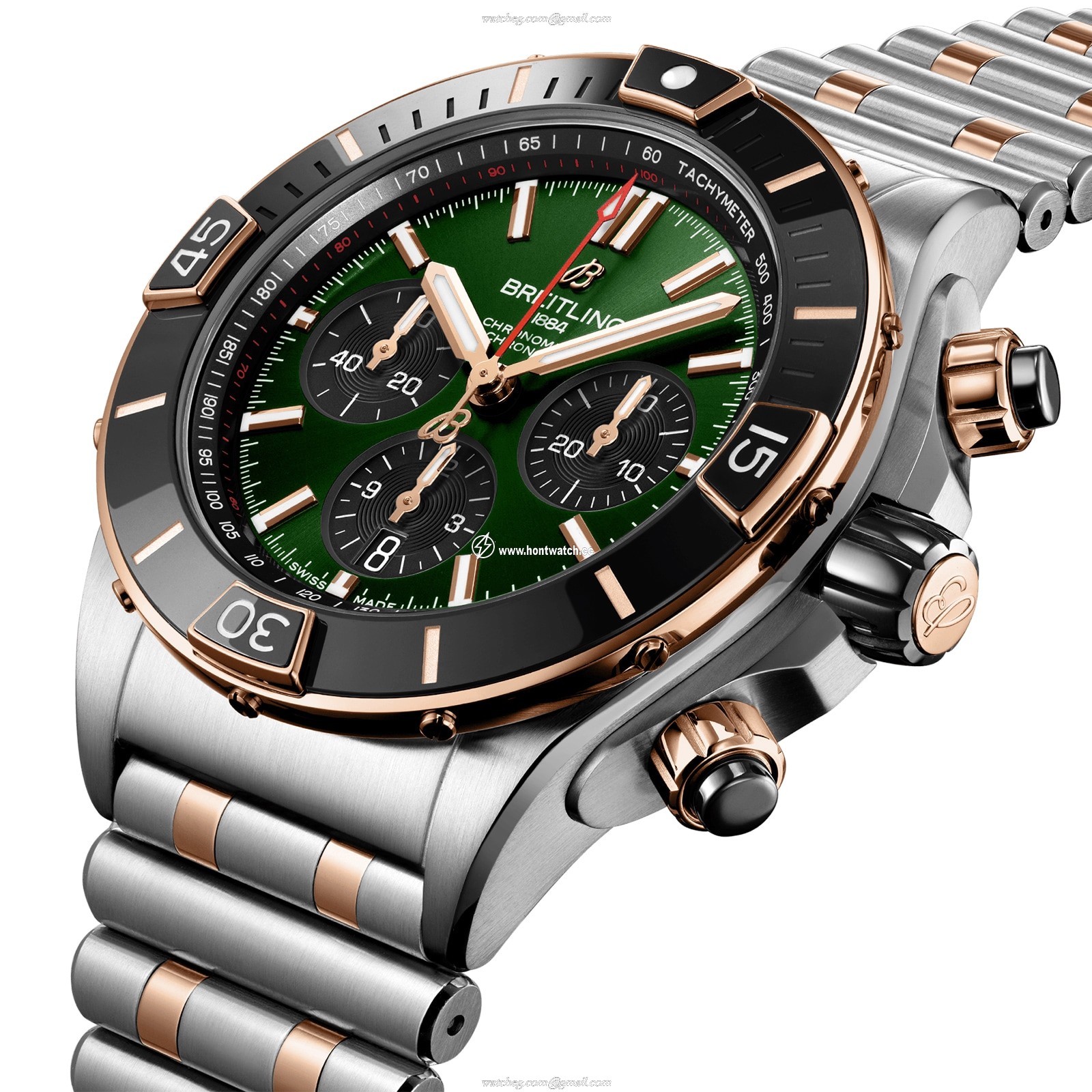 Breitling Chronomat Automatic Green Dial - 44mm Stainless Steel & Rose Gold - Image 2