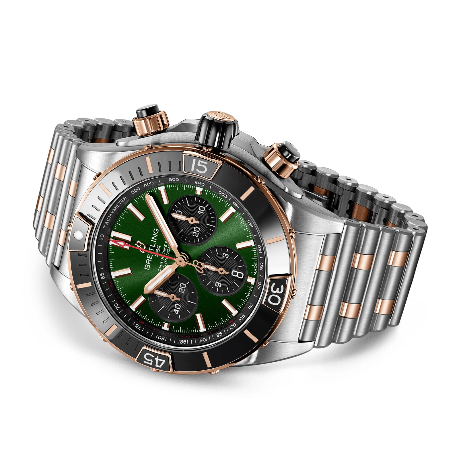 Breitling Chronomat Automatic Green Dial - 44mm Stainless Steel & Rose Gold - Image 3