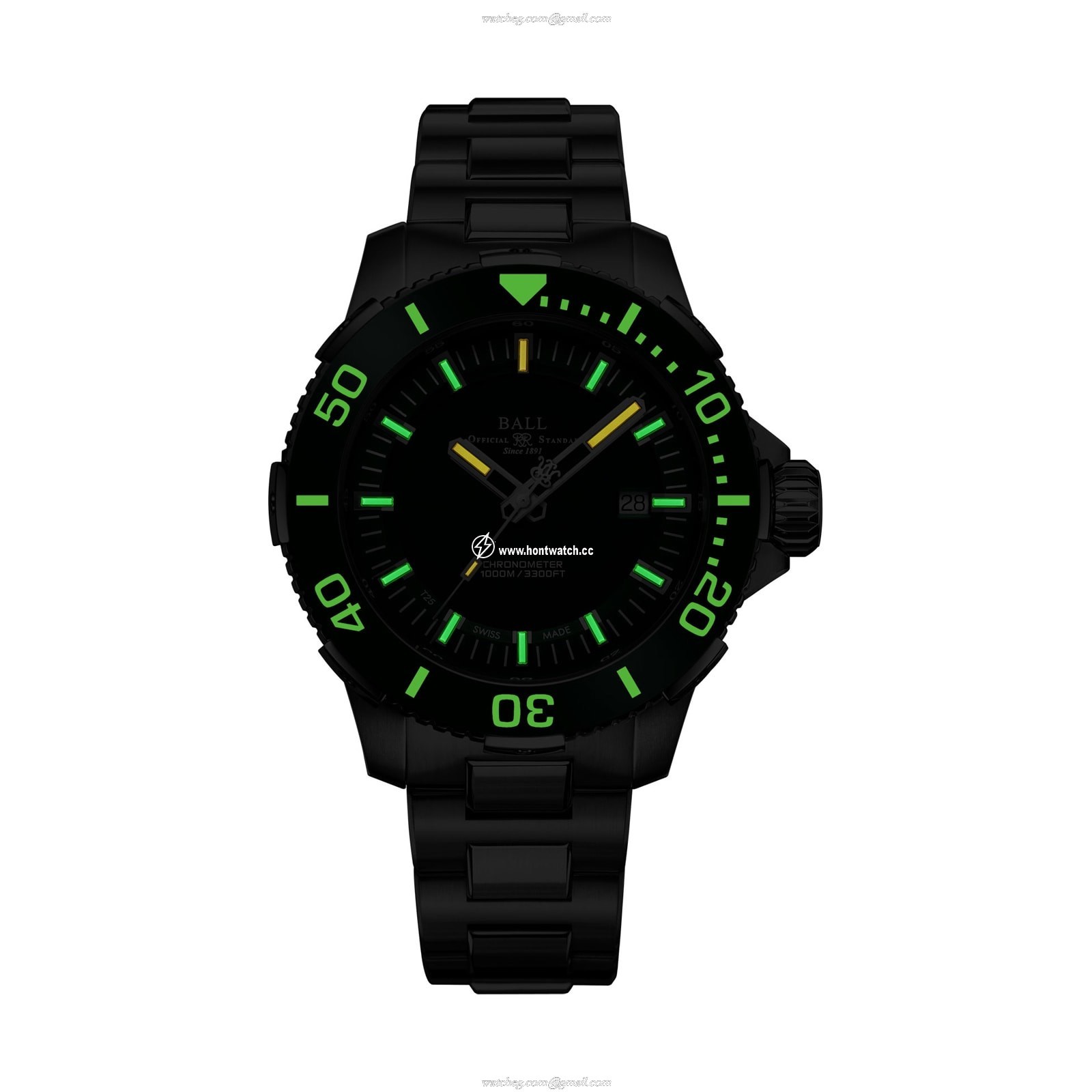 BALL Engineer Hydrocarbon Titanium Automatic Green Watch - 42mm | 1000M - Image 2