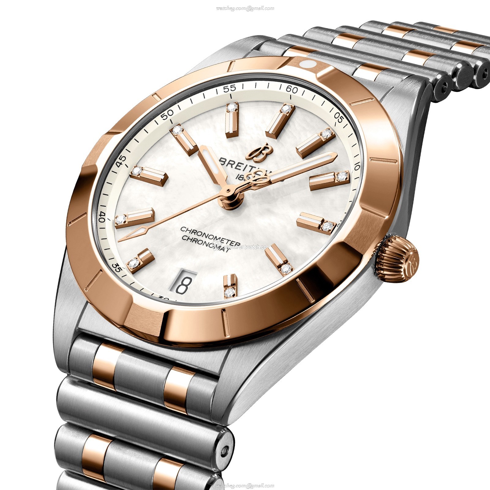 Breitling Chronomat 32mm White Dial - Stainless Steel & Rose Gold Quartz Watch - Image 2