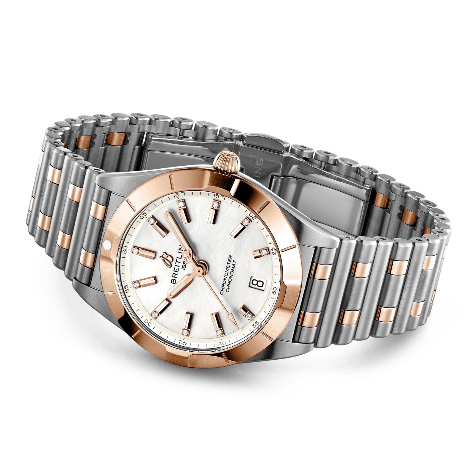 Breitling Chronomat 32mm White Dial - Stainless Steel & Rose Gold Quartz Watch - Image 3