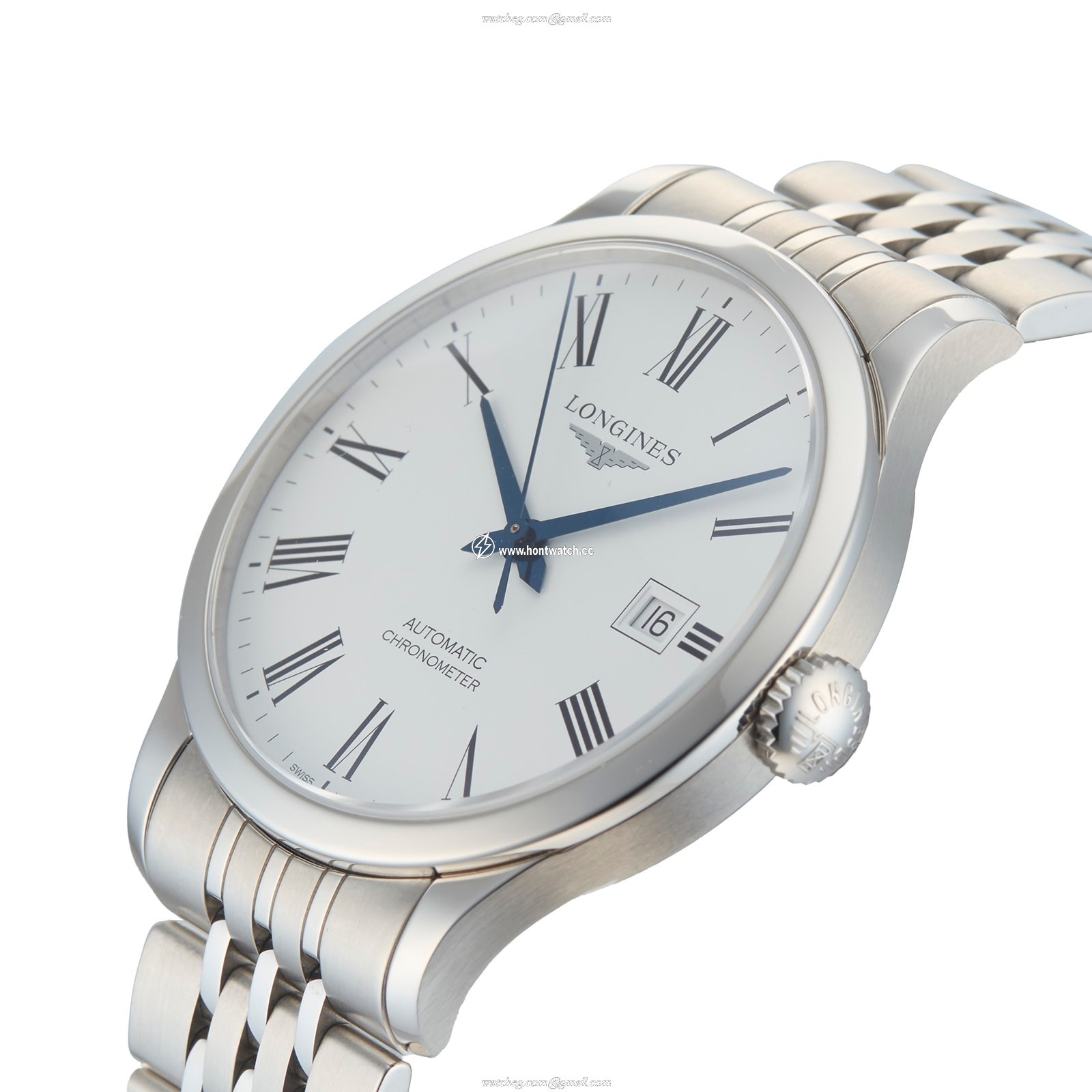 Longines Record L2.821.4.11.6 | 40mm Automatic Watch | Stainless Steel - Image 2