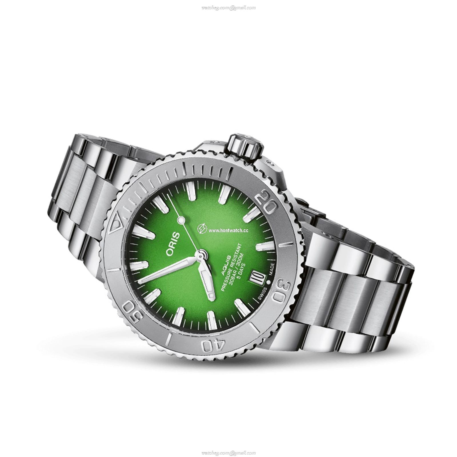 Oris Aquis Green Dial Automatic Watch - 43.5mm Stainless Steel - Image 2