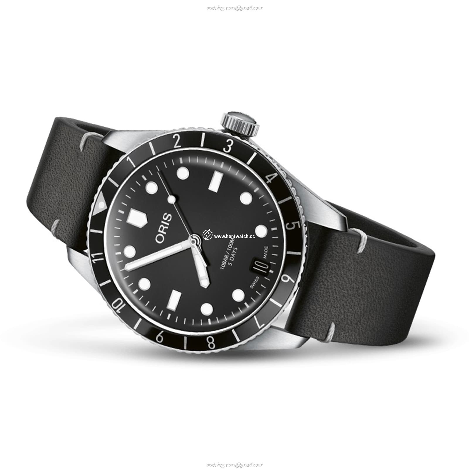 Oris Diving 01 400 7772 4054-07 | 40mm Black Automatic Watch | Stainless Steel - Image 2