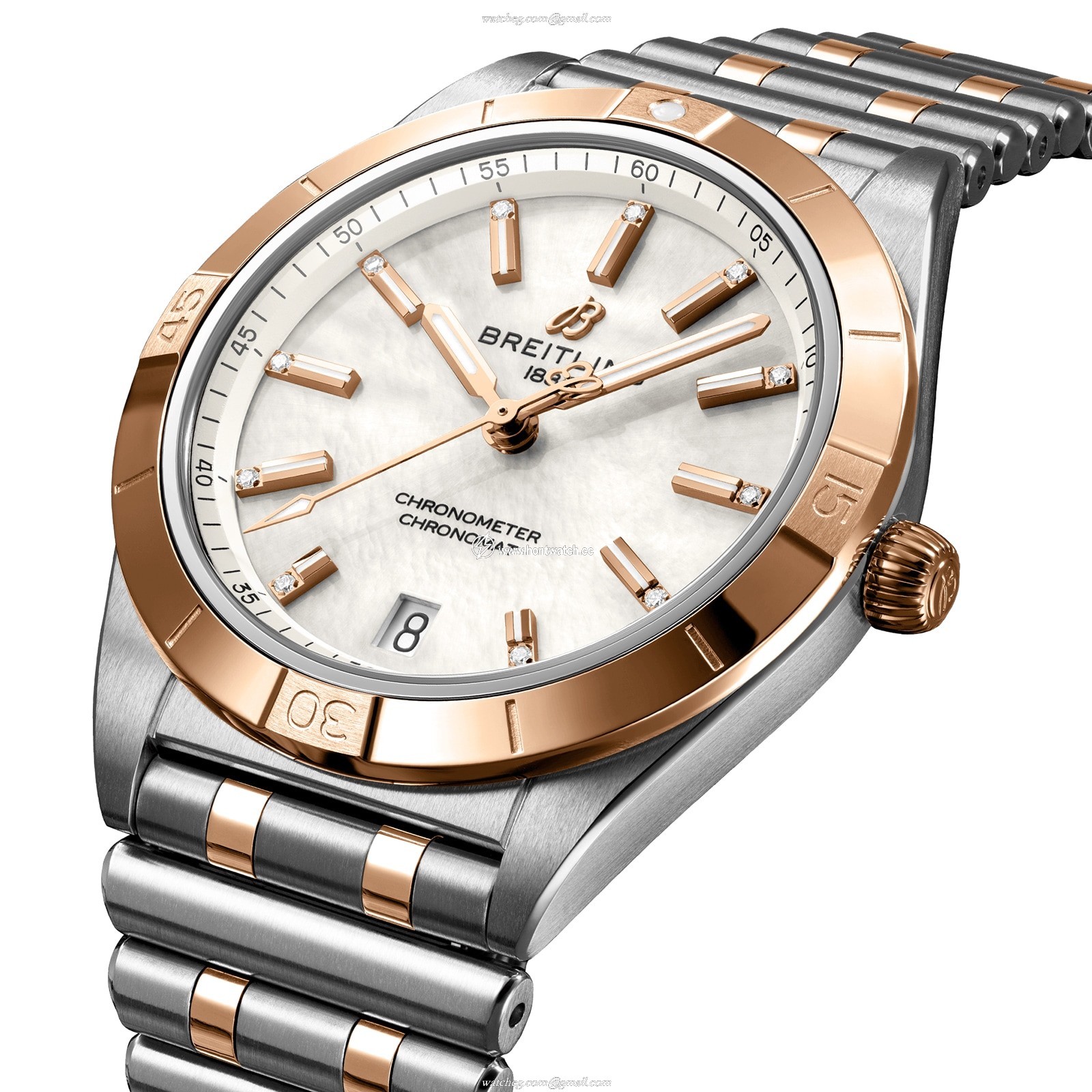 Breitling Chronomat 36mm Automatic - Stainless Steel & Rose Gold White Dial - Image 2