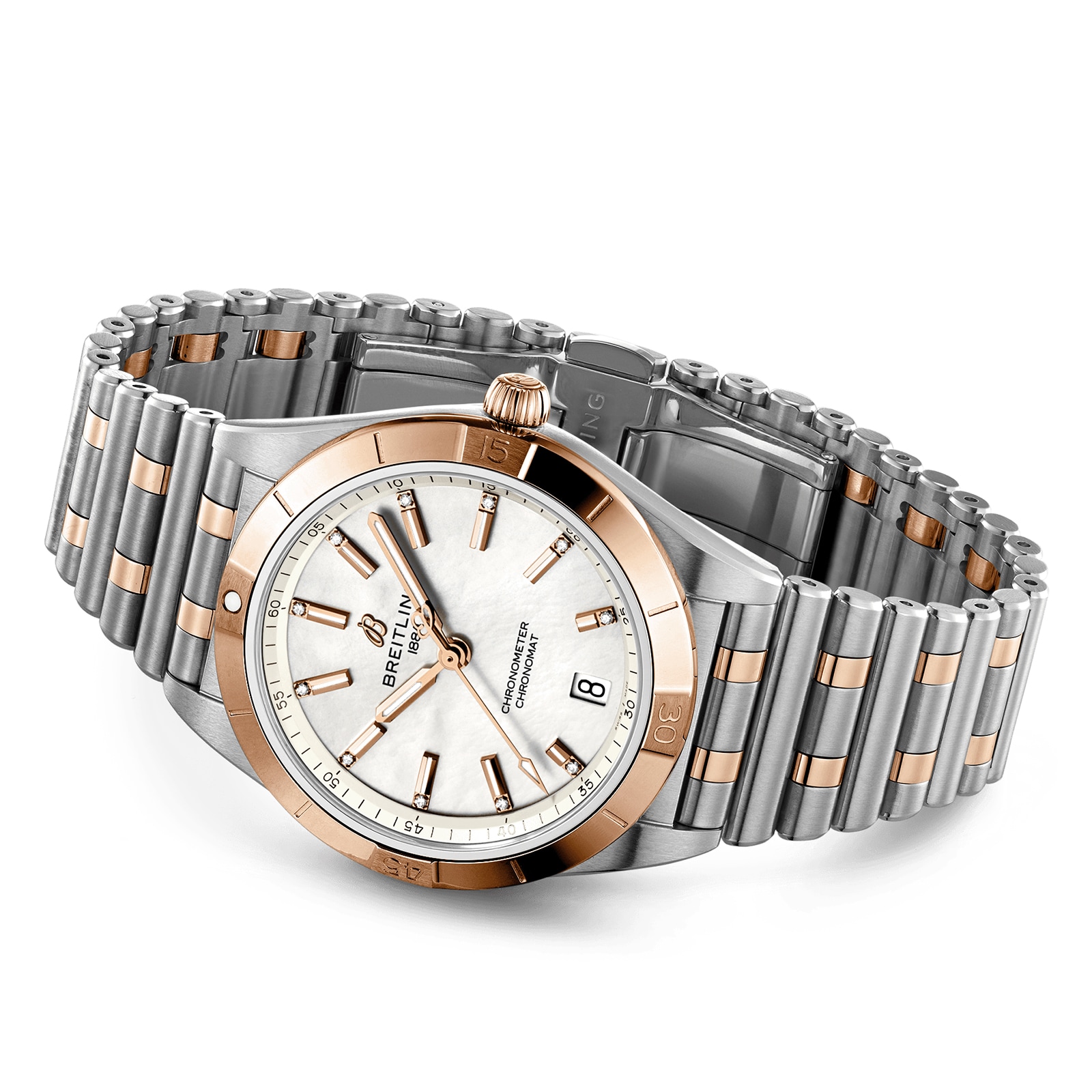Breitling Chronomat 36mm Automatic - Stainless Steel & Rose Gold White Dial - Image 3
