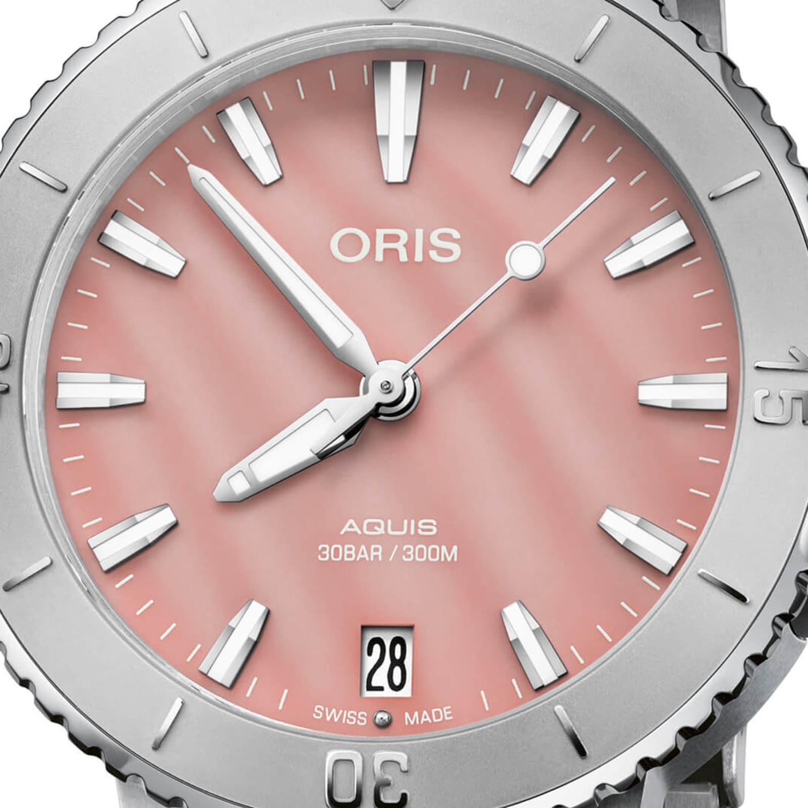 Oris Aquis Automatic Pink Dial - Stainless Steel - 36.5mm - 300M Water Resistant - Image 4