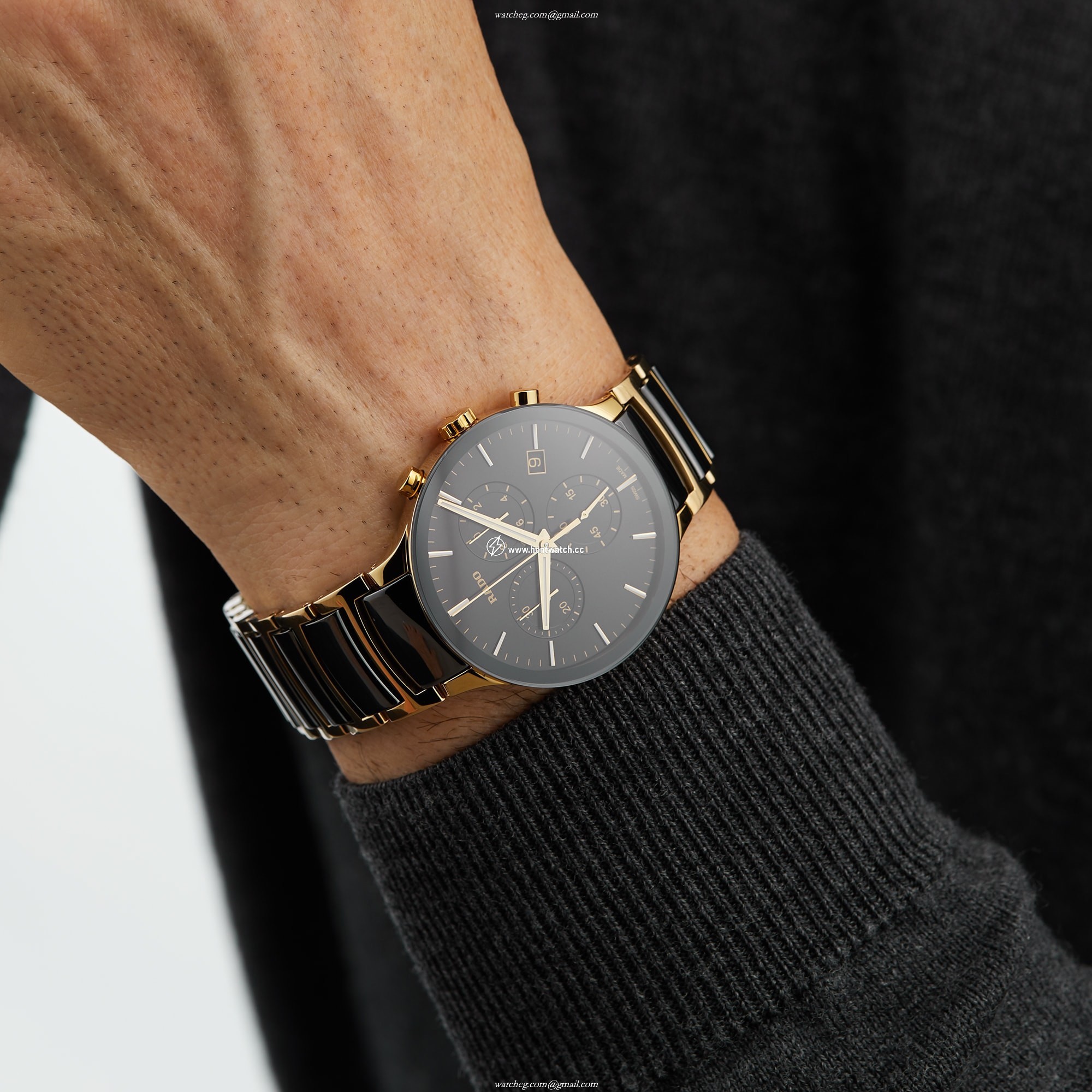 Rado Centrix R30134162 Black Ceramic Watch | Quartz 44mm - Image 2
