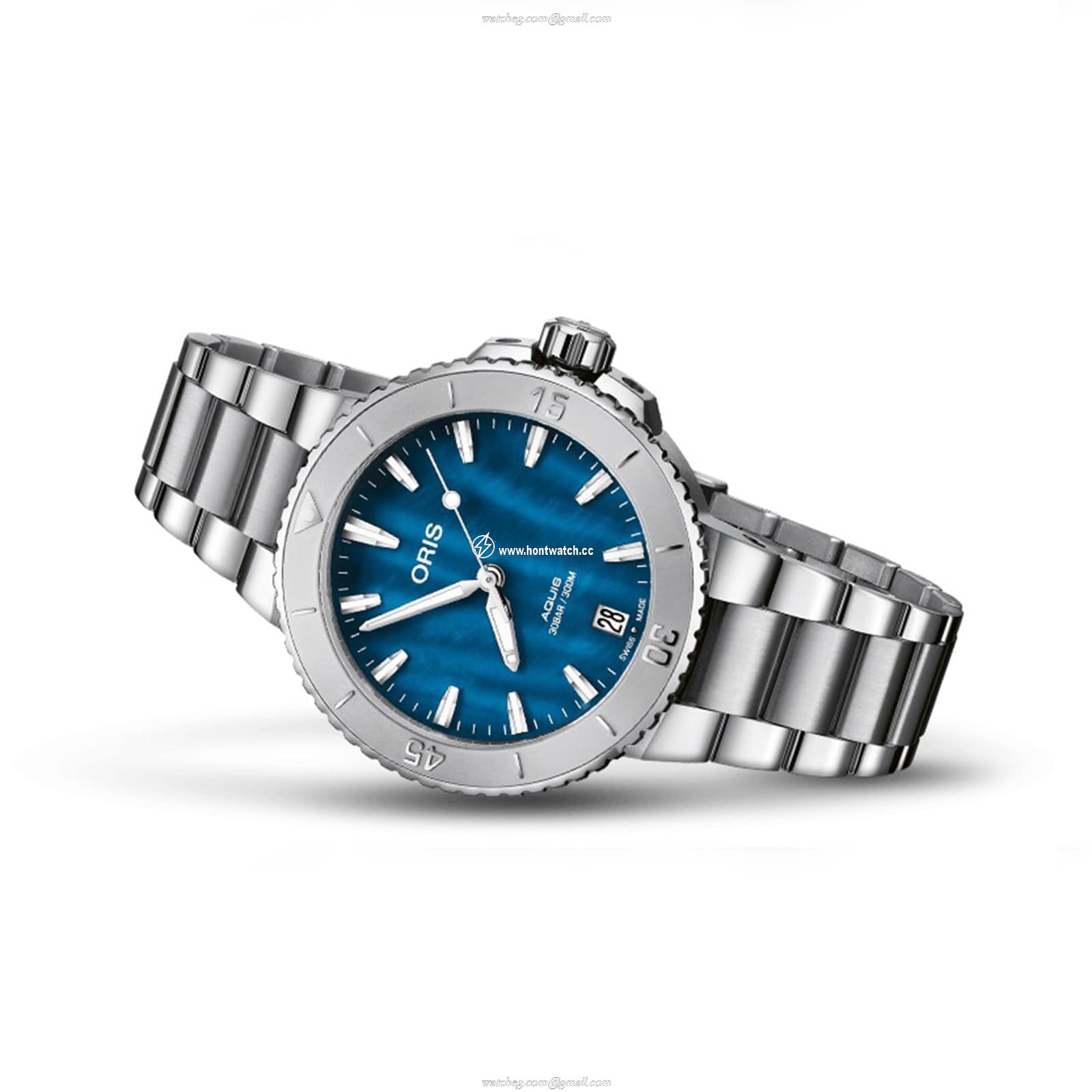 Oris Aquis Blue Automatic Watch - 36.5mm Stainless Steel - 300M Water Resistant - Image 2
