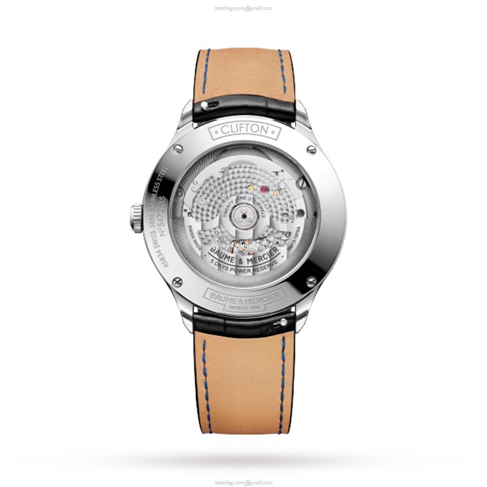 Baume & Mercier Clifton Automatic Watch - Black Dial & Stainless Steel - Image 2