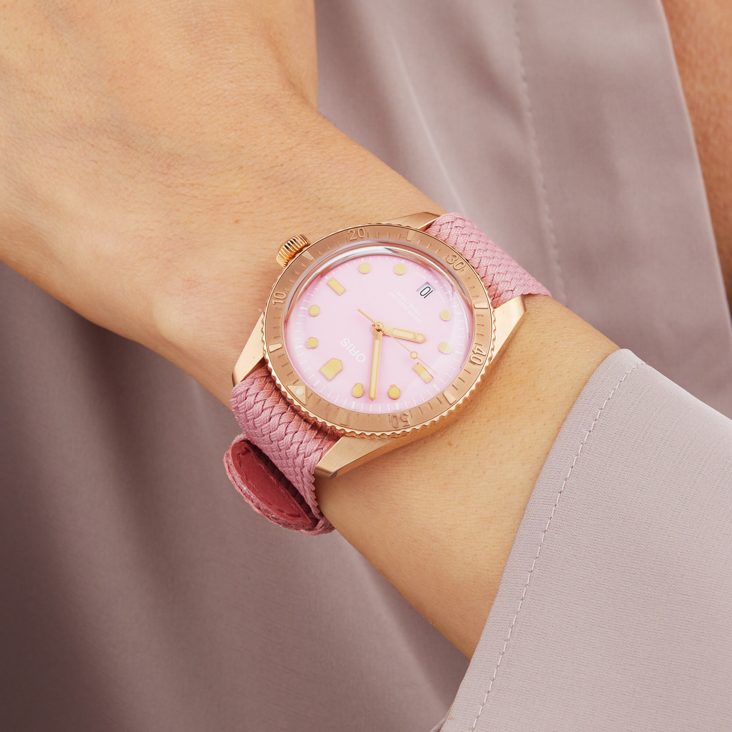 Oris Divers Sixty-Five Bronze Automatic - 38mm Pink Dial | 100M Water Resistant - Image 3