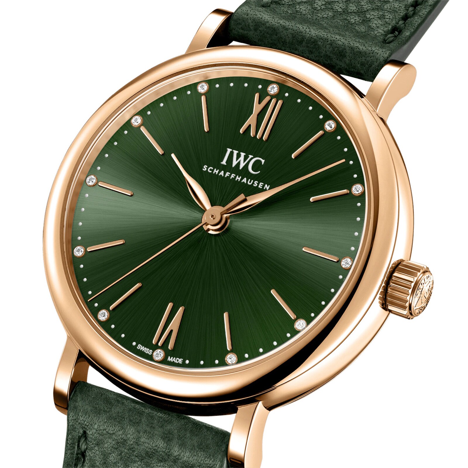 IWC Portofino IW357415 - 34mm Rose Gold Automatic Green Dial Watch - Image 3