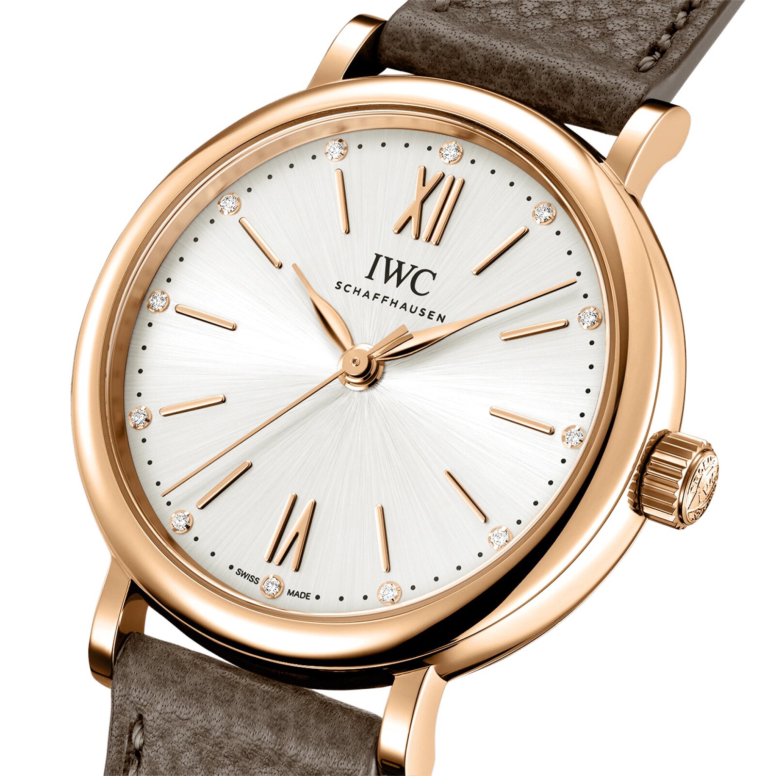 IWC Portofino IW357414 | 34mm Rose Gold Automatic | Silver Dial & Diamonds - Image 3
