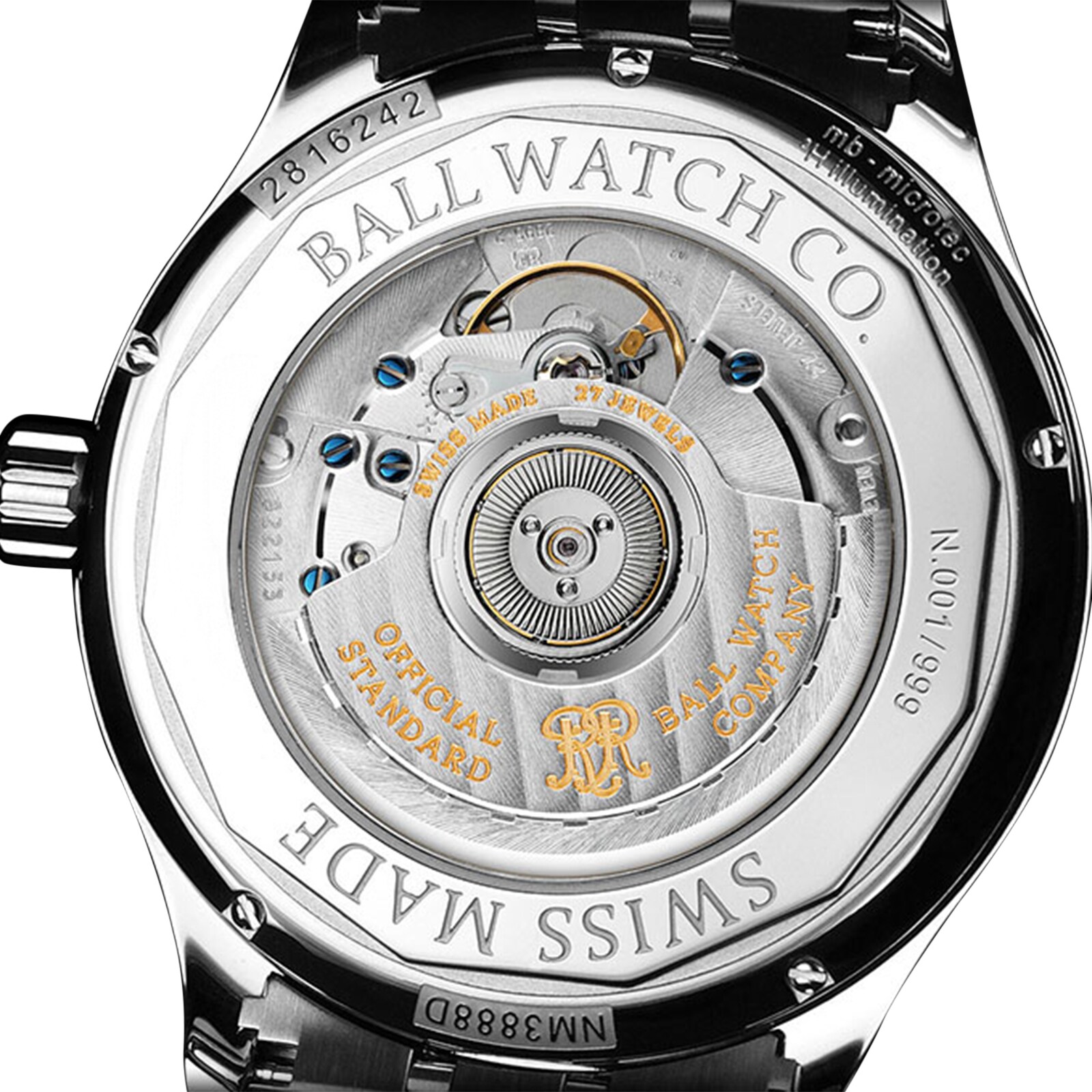 BALL Trainmaster Automatic Watch - 40mm Stainless Steel - White Dial - Image 3
