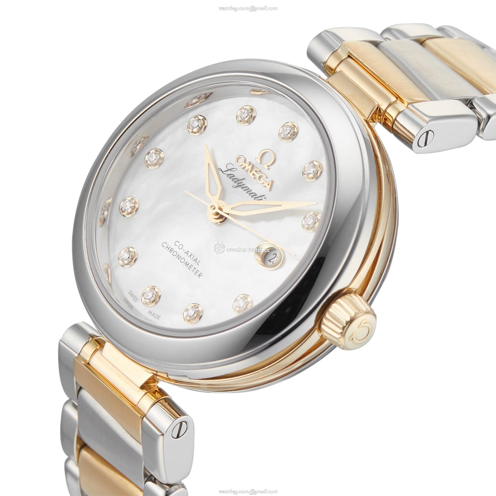 Omega De Ville Automatic Ladies Watch - 34mm Stainless Steel & Gold - Mother of Pearl Dial - Image 2