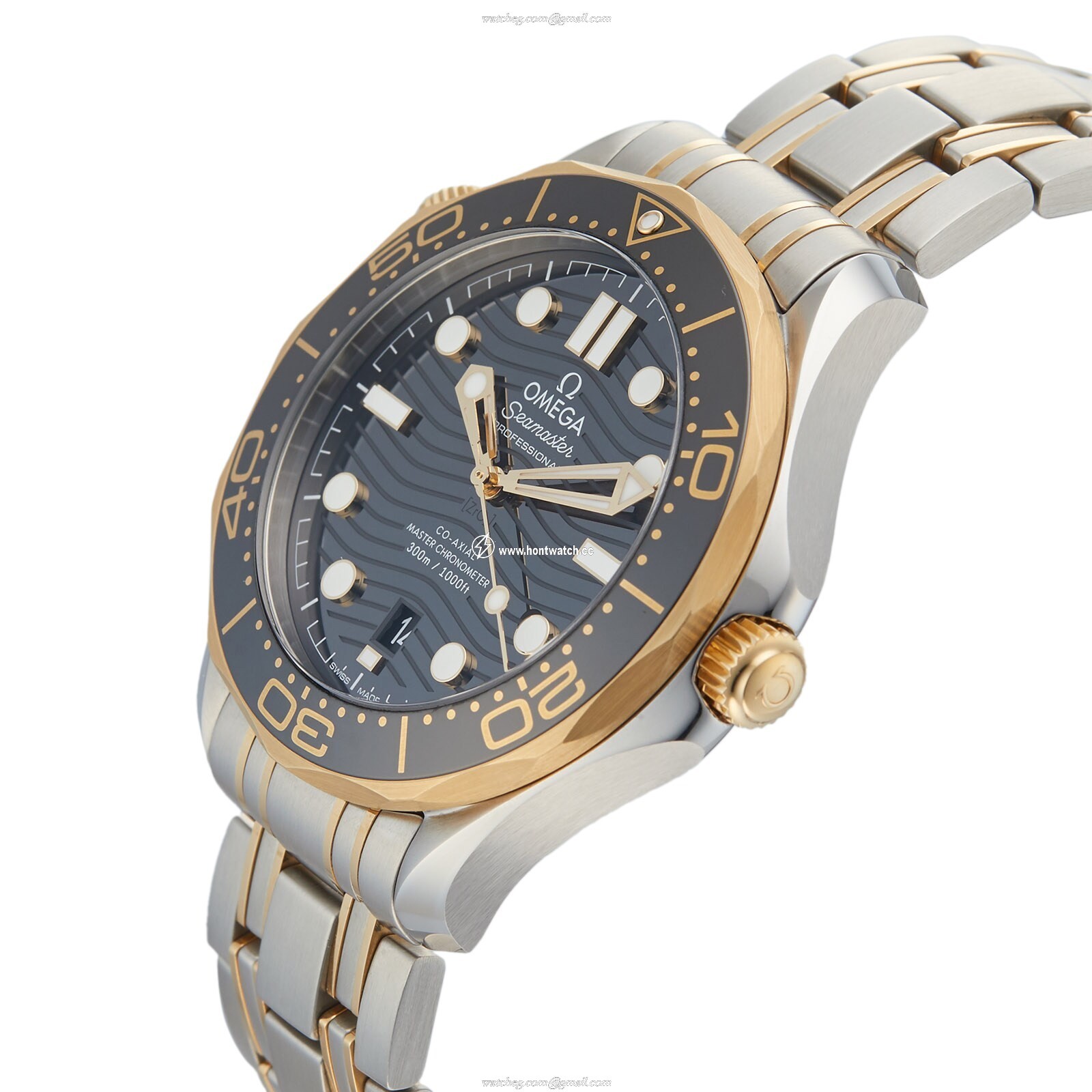 Omega Seamaster Diver 300M 42mm Automatic Black Dial Steel & Gold Watch - Image 2