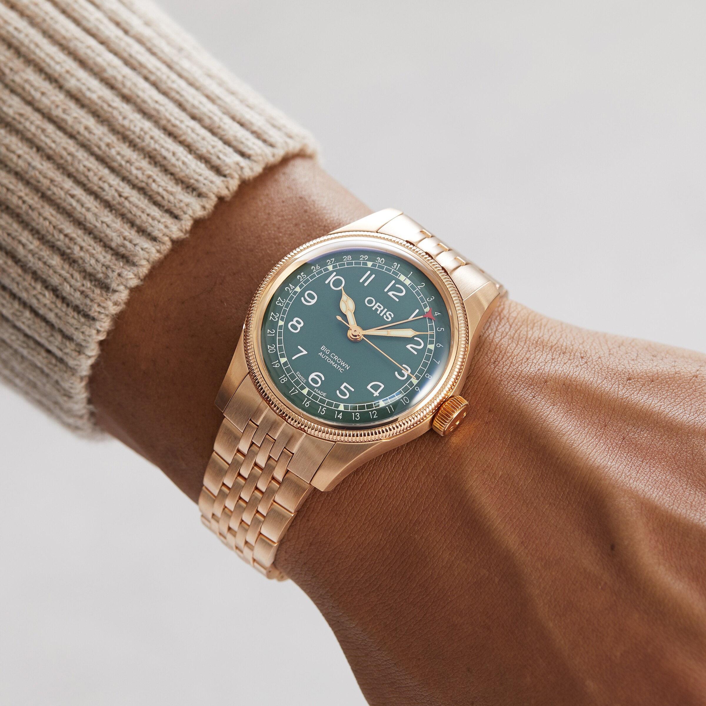 Oris Big Crown Bronze Automatic Green Watch - 40mm Case | Replica - Image 3