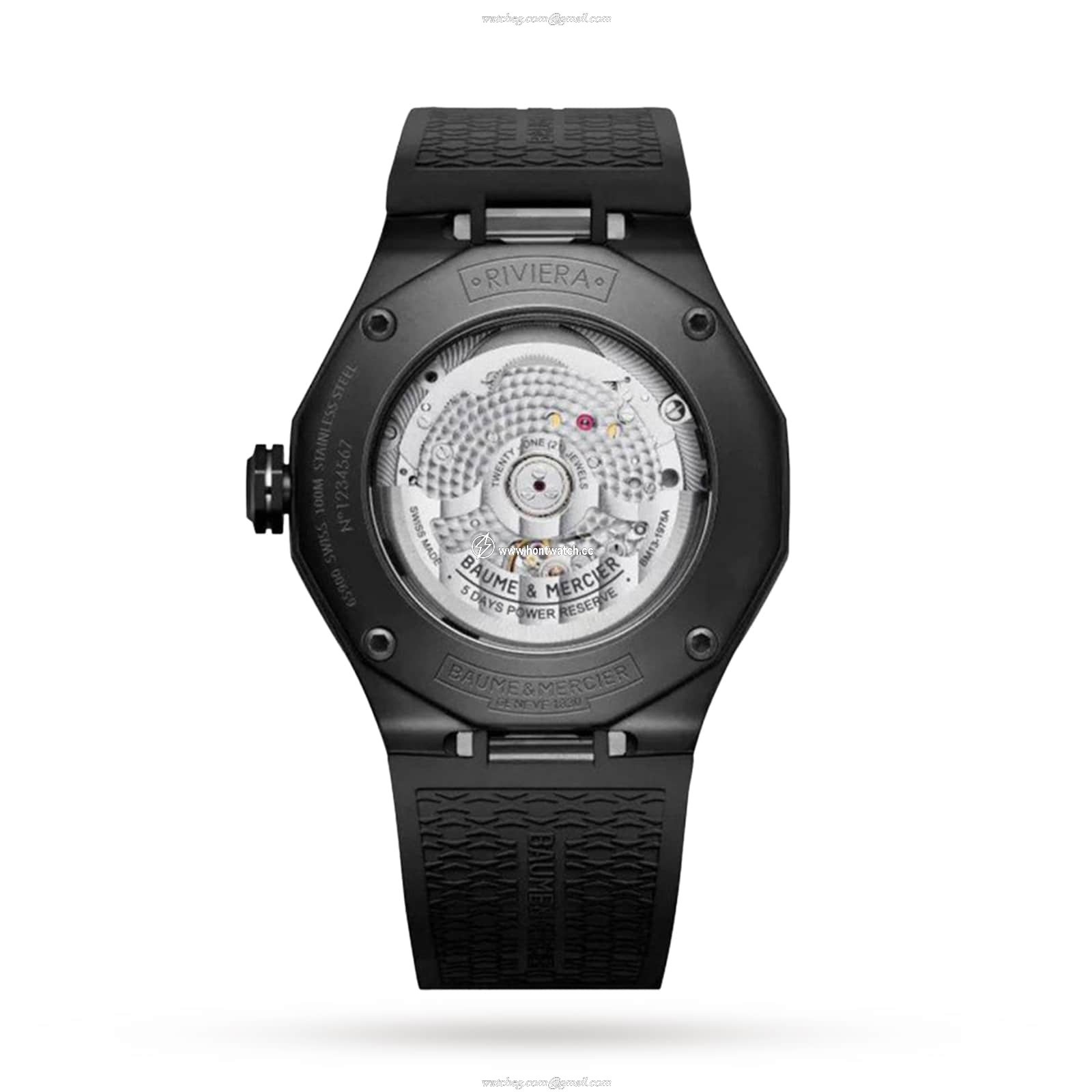 Baume & Mercier Riviera BM0A10617 - 42mm Automatic Black Dial Watch - Image 2