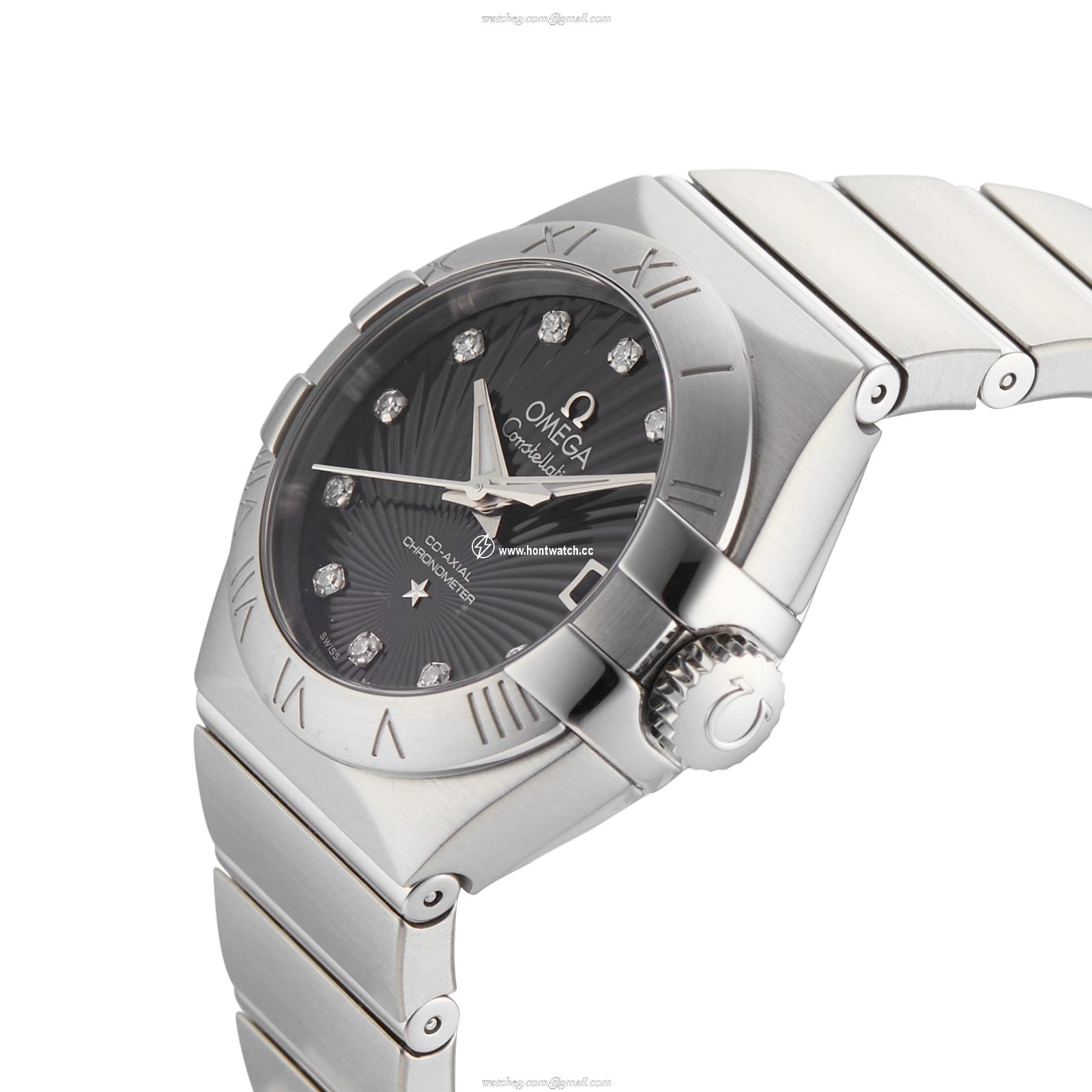 Omega Constellation Automatic Ladies Watch - 27mm Stainless Steel Black Dial - Image 2