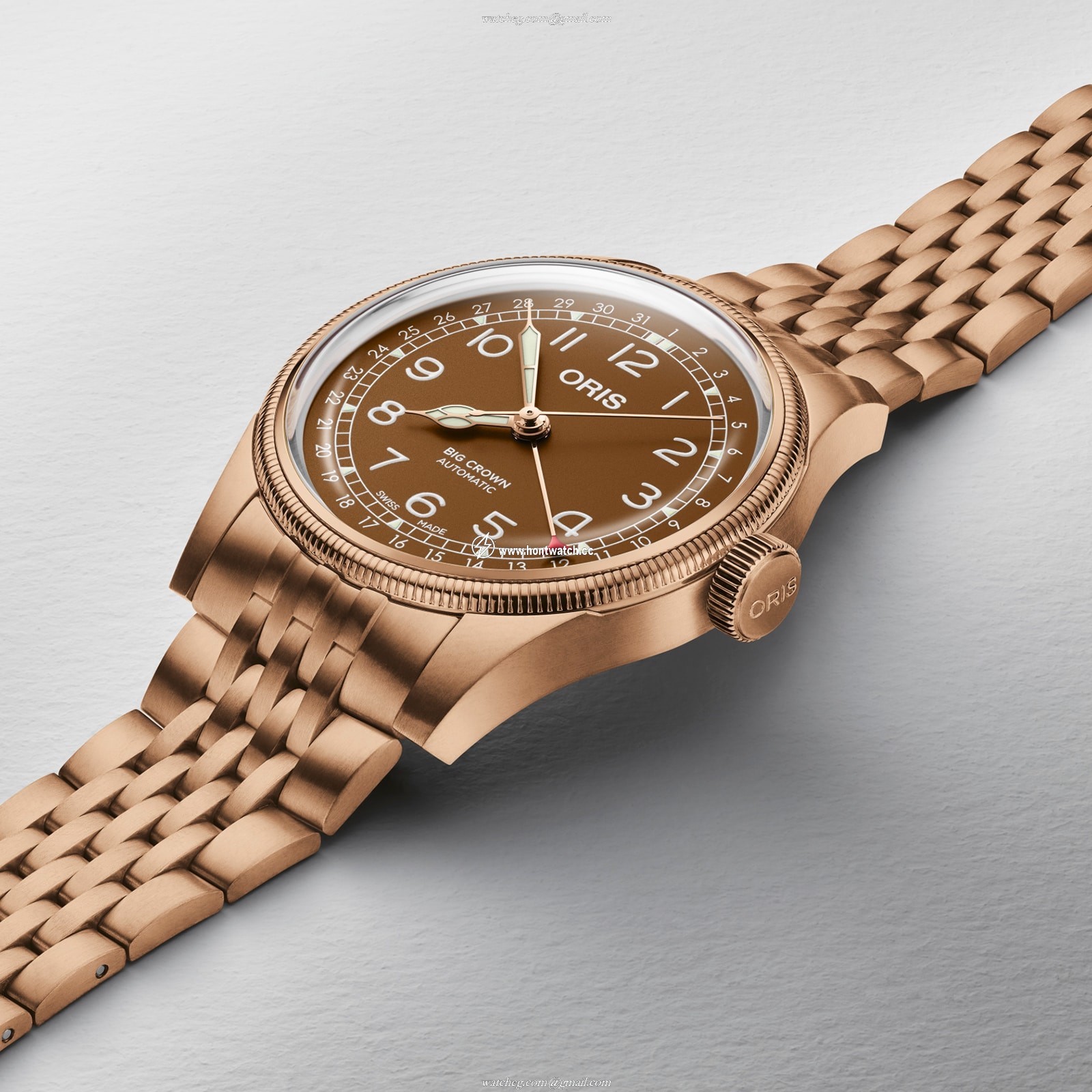 Oris Big Crown Bronze Automatic Watch - 40mm Brown Dial - Replica - Image 2