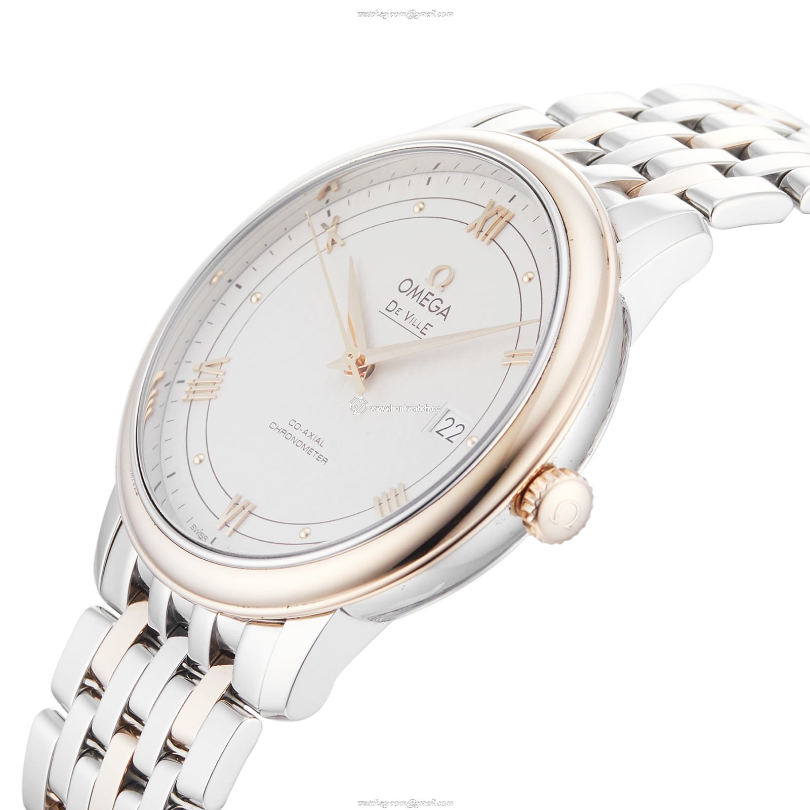 Omega De Ville Automatic Watch | 40mm Stainless Steel & Rose Gold | Silver Dial - Image 2