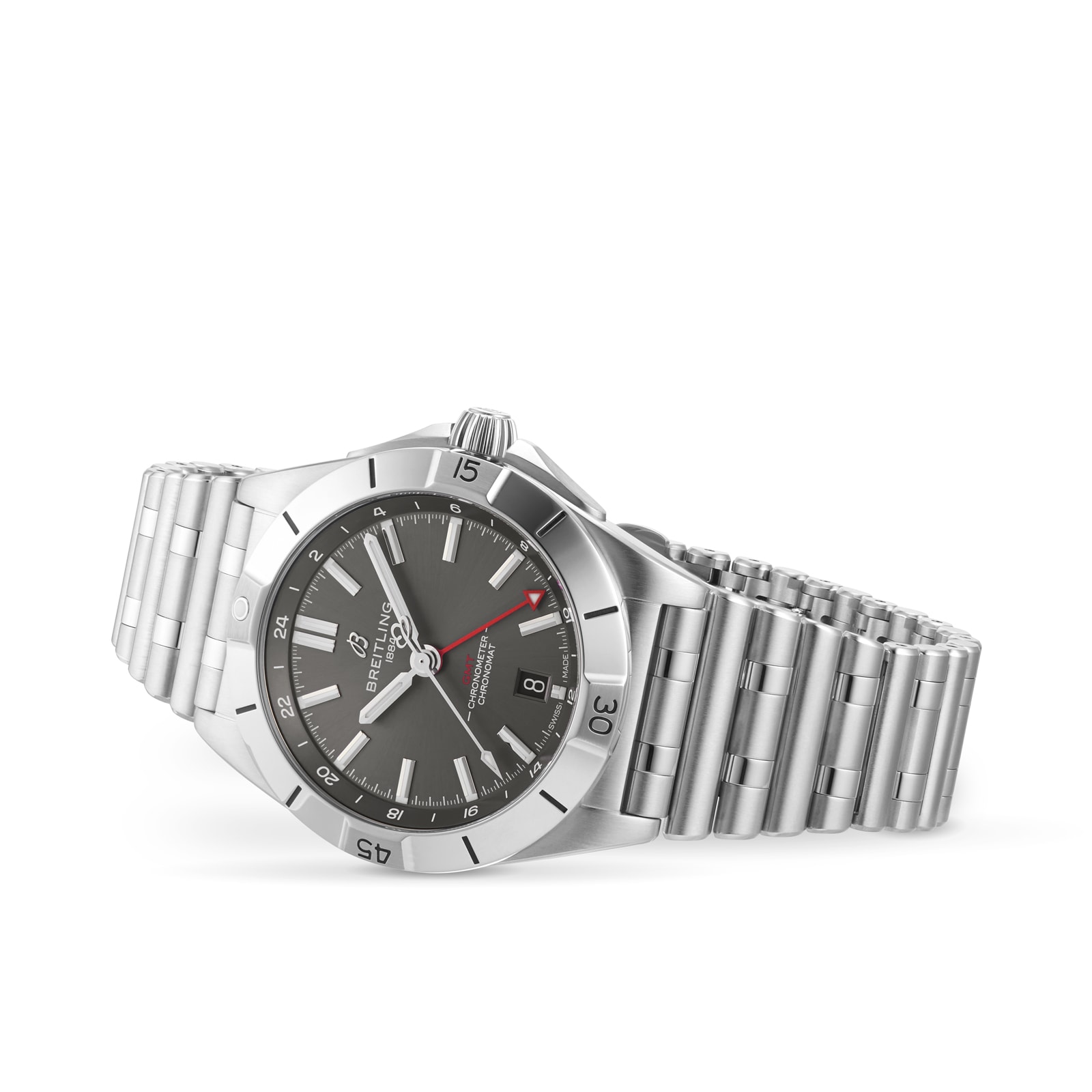 Breitling Chronomat Automatic GMT 40mm Grey Dial Stainless Steel Watch - Image 3