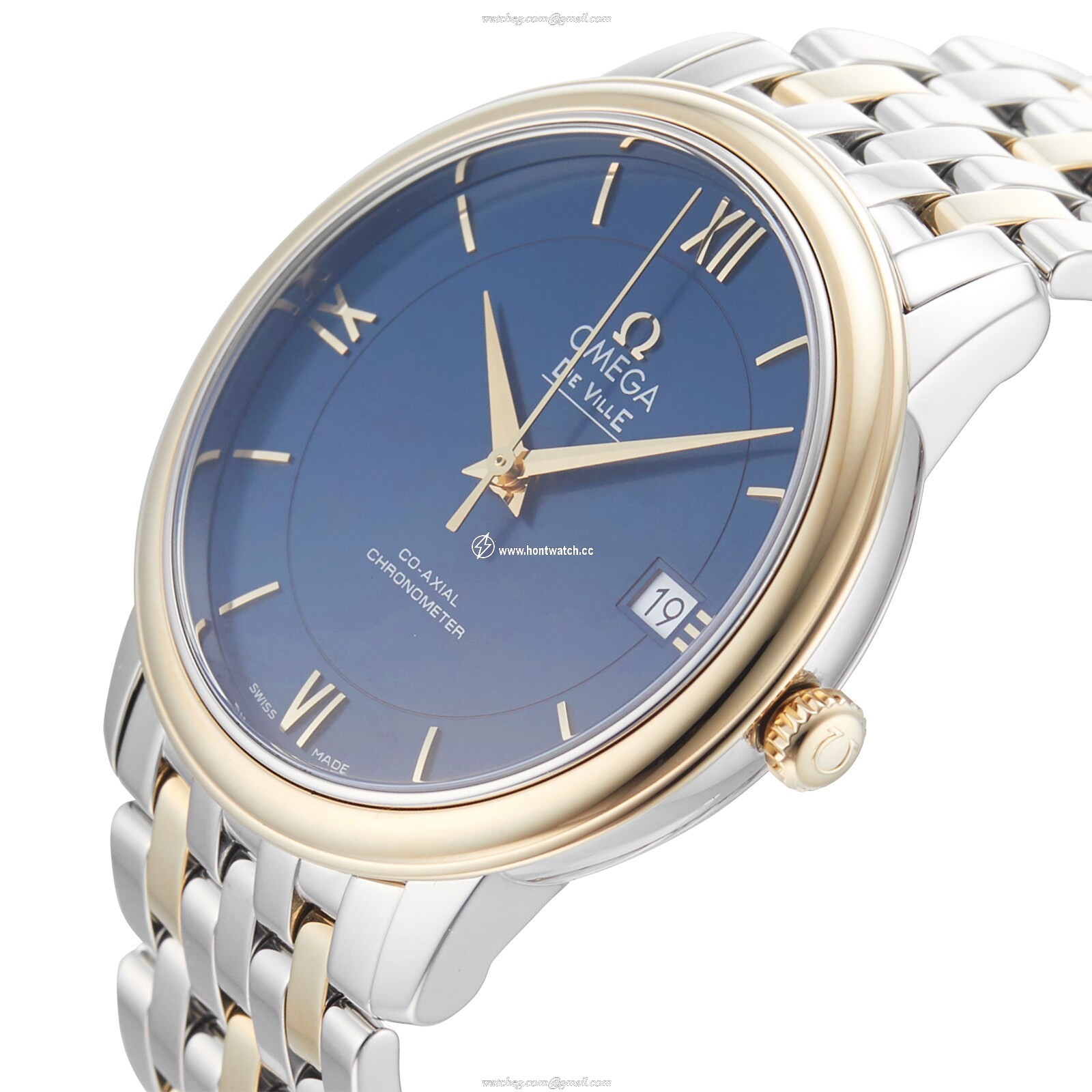 Omega De Ville Prestige Automatic Watch - 37mm Blue Dial - Stainless Steel & Gold - Image 2