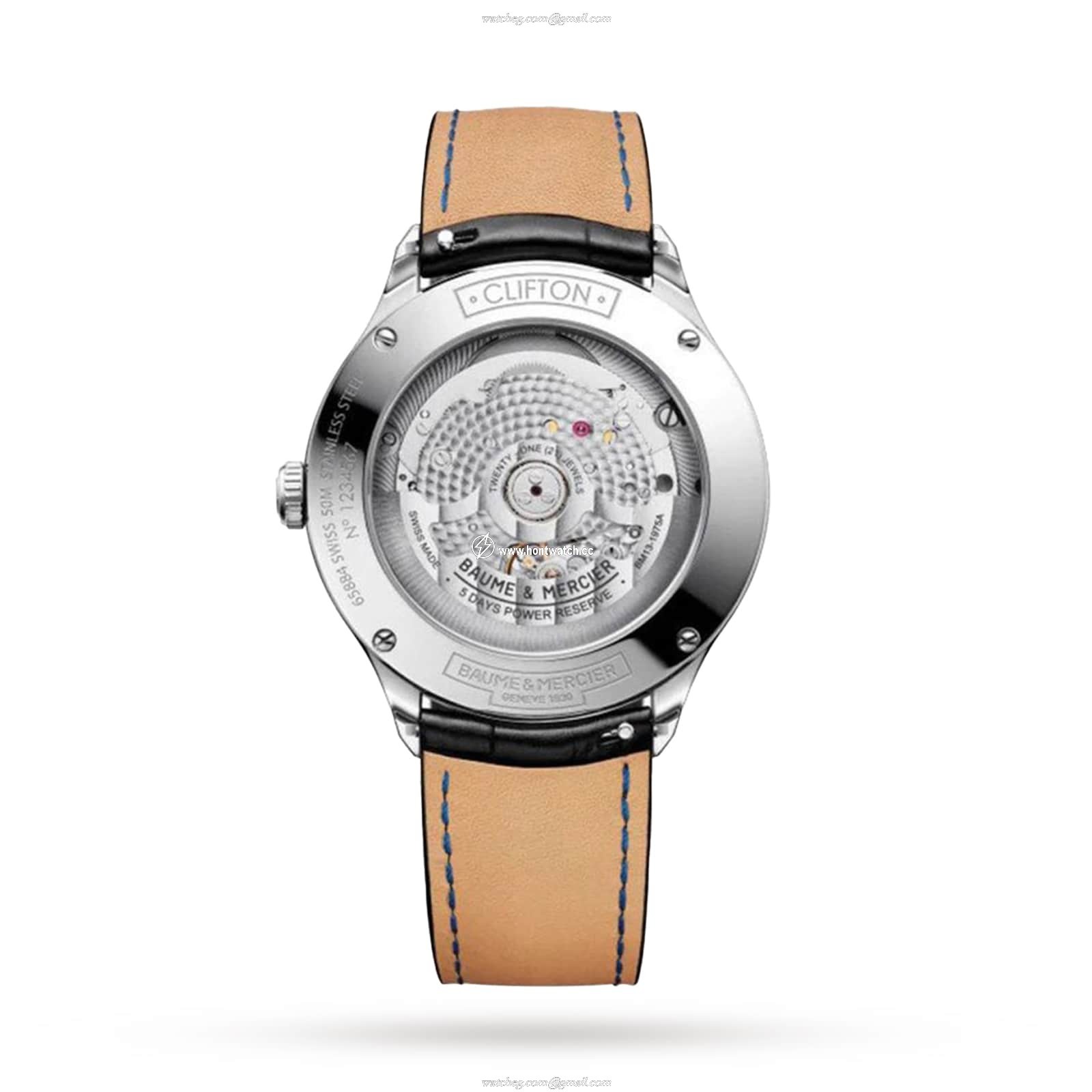 Baume & Mercier Clifton Automatic Watch - 40mm Stainless Steel White Dial - Image 2