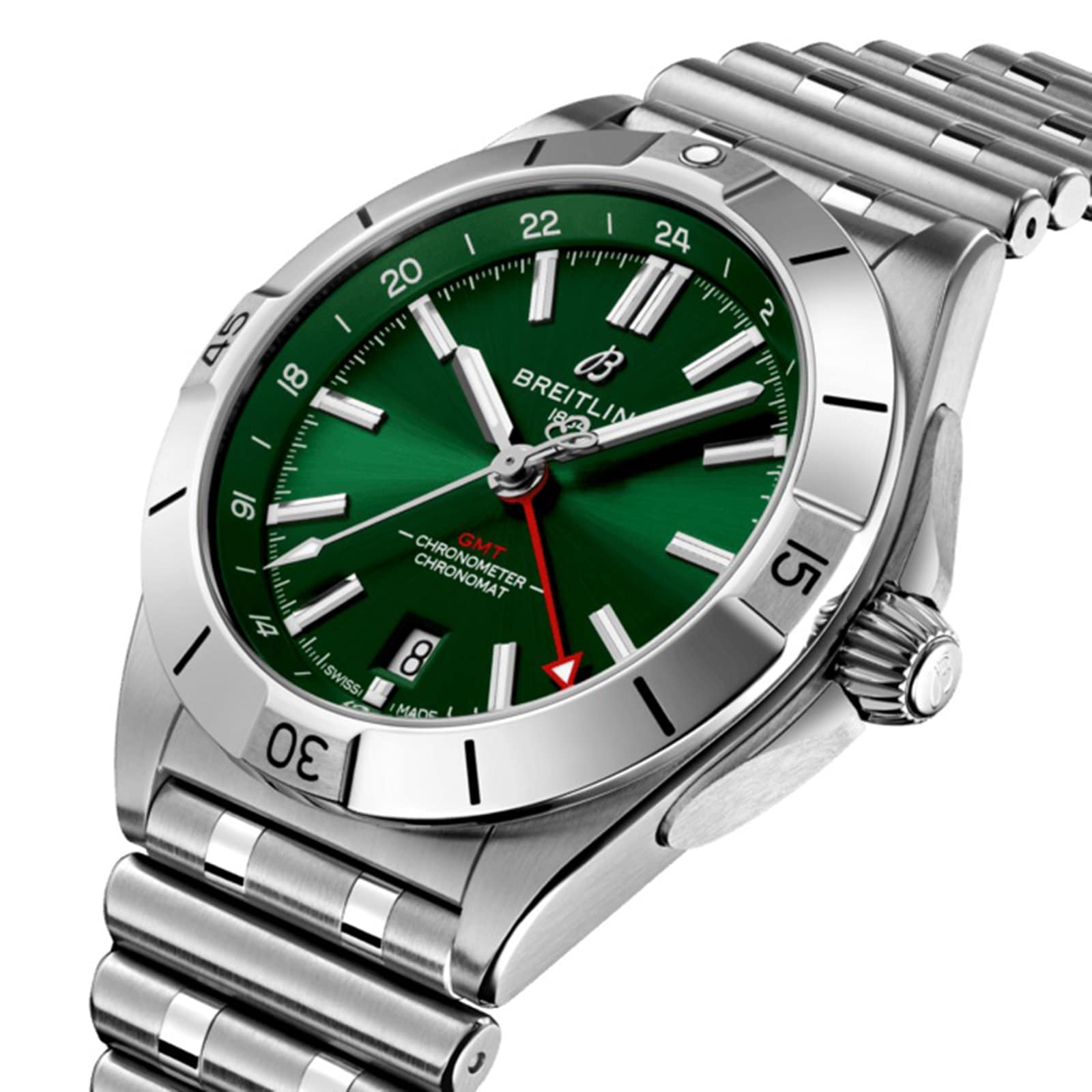 Breitling Chronomat Automatic GMT 40mm Green Dial Stainless Steel Watch - Image 3