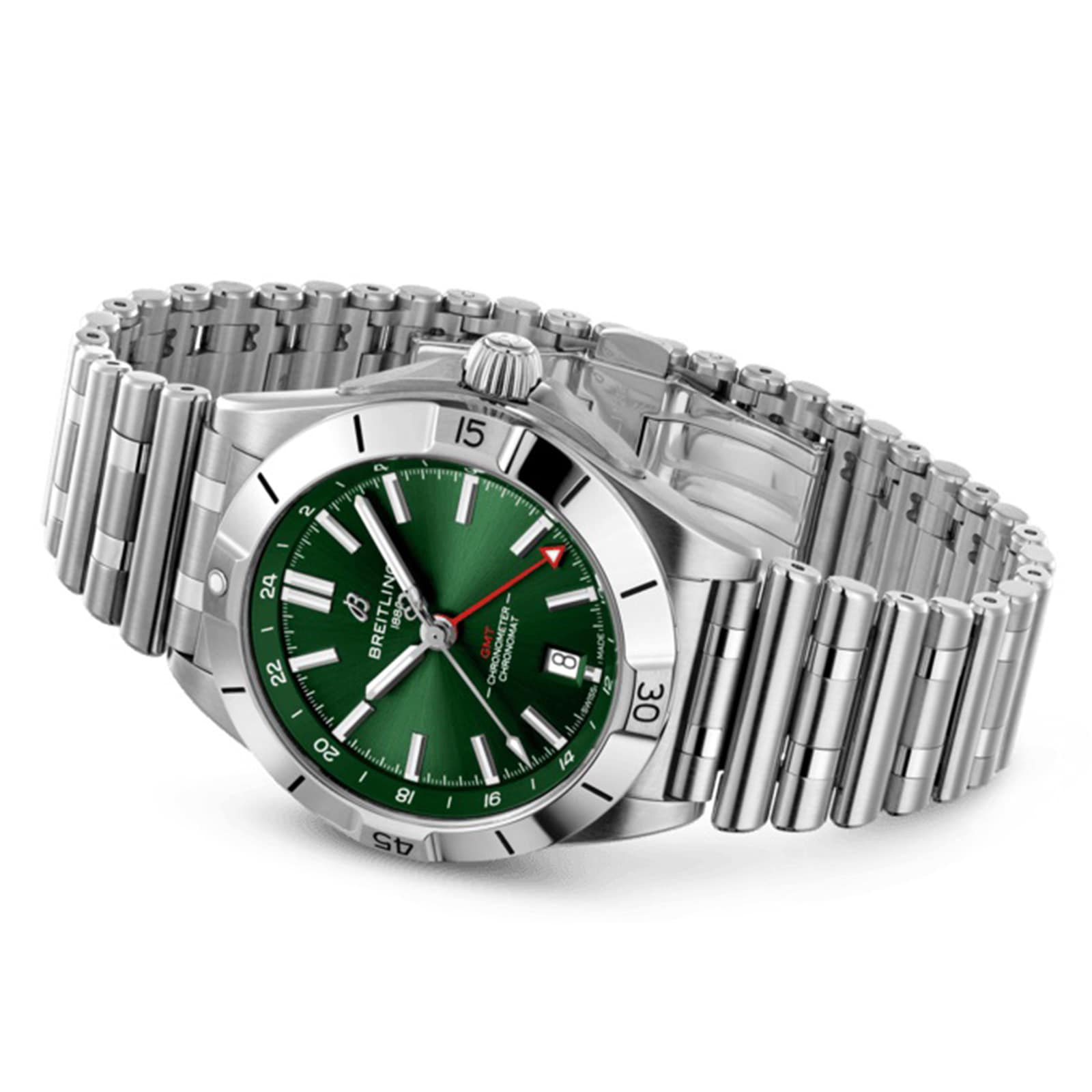 Breitling Chronomat Automatic GMT 40mm Green Dial Stainless Steel Watch - Image 4