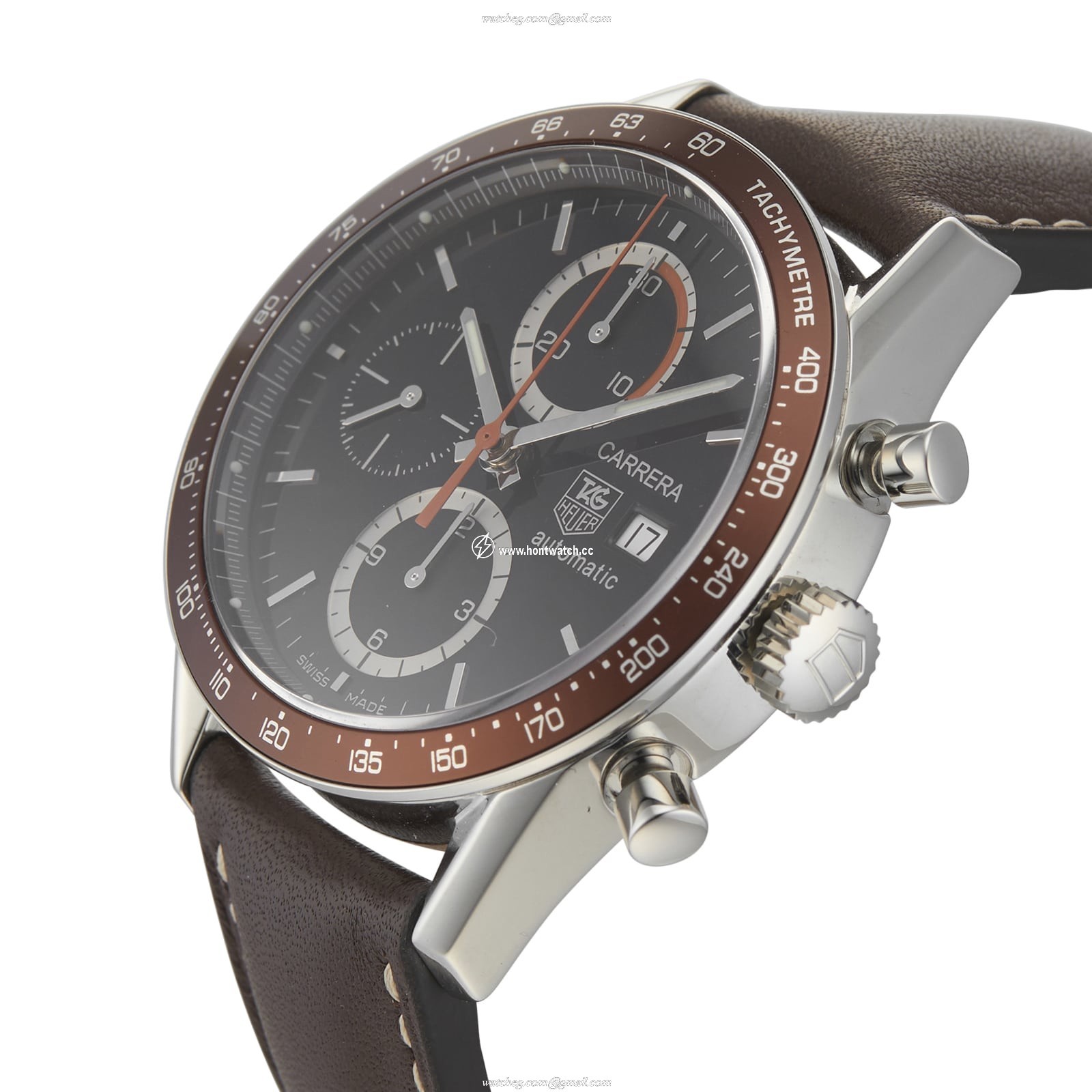 TAG Heuer Carrera CV2013.FC6234 - 41mm Automatic Brown Leather Watch - Image 2