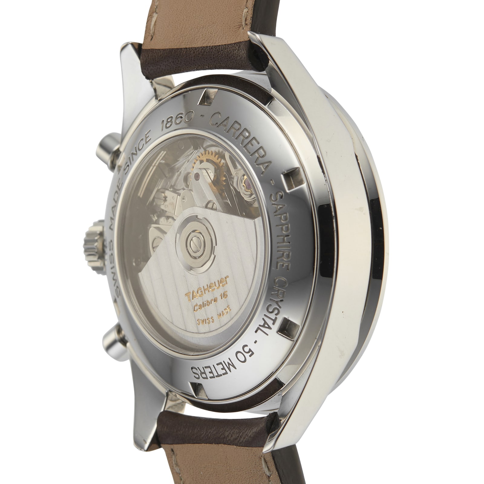 TAG Heuer Carrera CV2013.FC6234 - 41mm Automatic Brown Leather Watch - Image 4