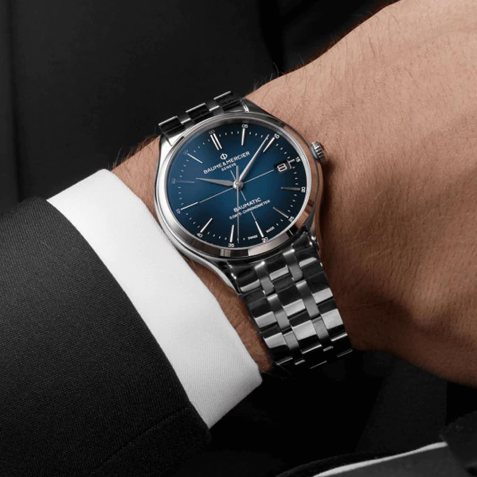 Baume & Mercier Clifton Baumatic Automatic Blue Dial Watch - 40mm Stainless Steel - Image 4