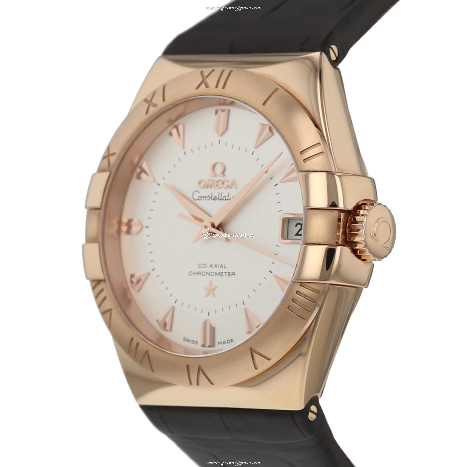 Omega Constellation 38mm Yellow Gold Automatic Silver Dial Replica Watch - Image 2