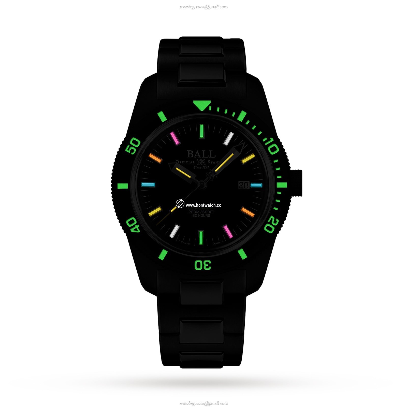 BALL Engineer II DD3208B-S2C-BKR Automatic Watch - 42mm Black Dial - Stainless Steel - Image 2
