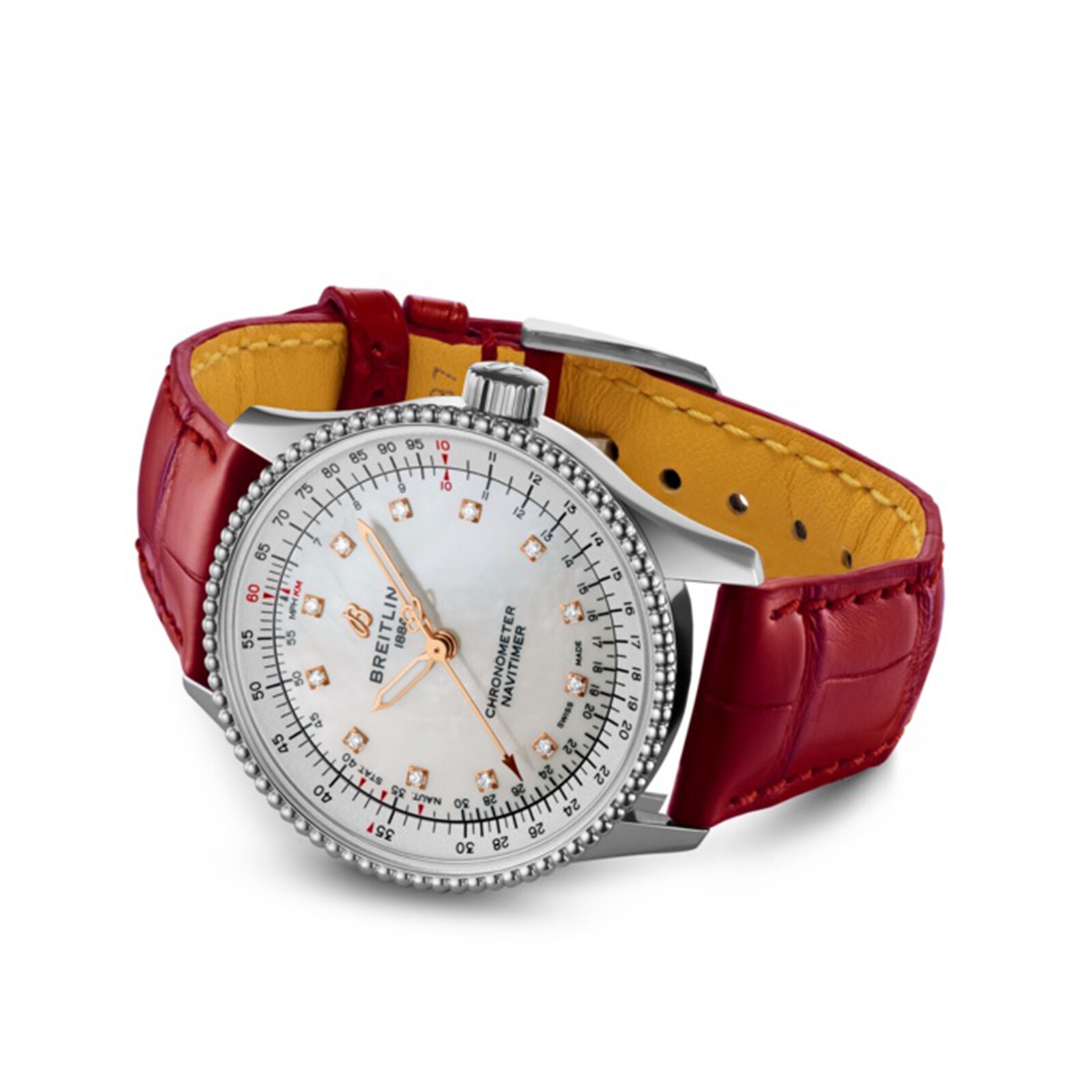 Breitling Navitimer 35mm Automatic White Dial - Stainless Steel Diamond Watch - Image 3