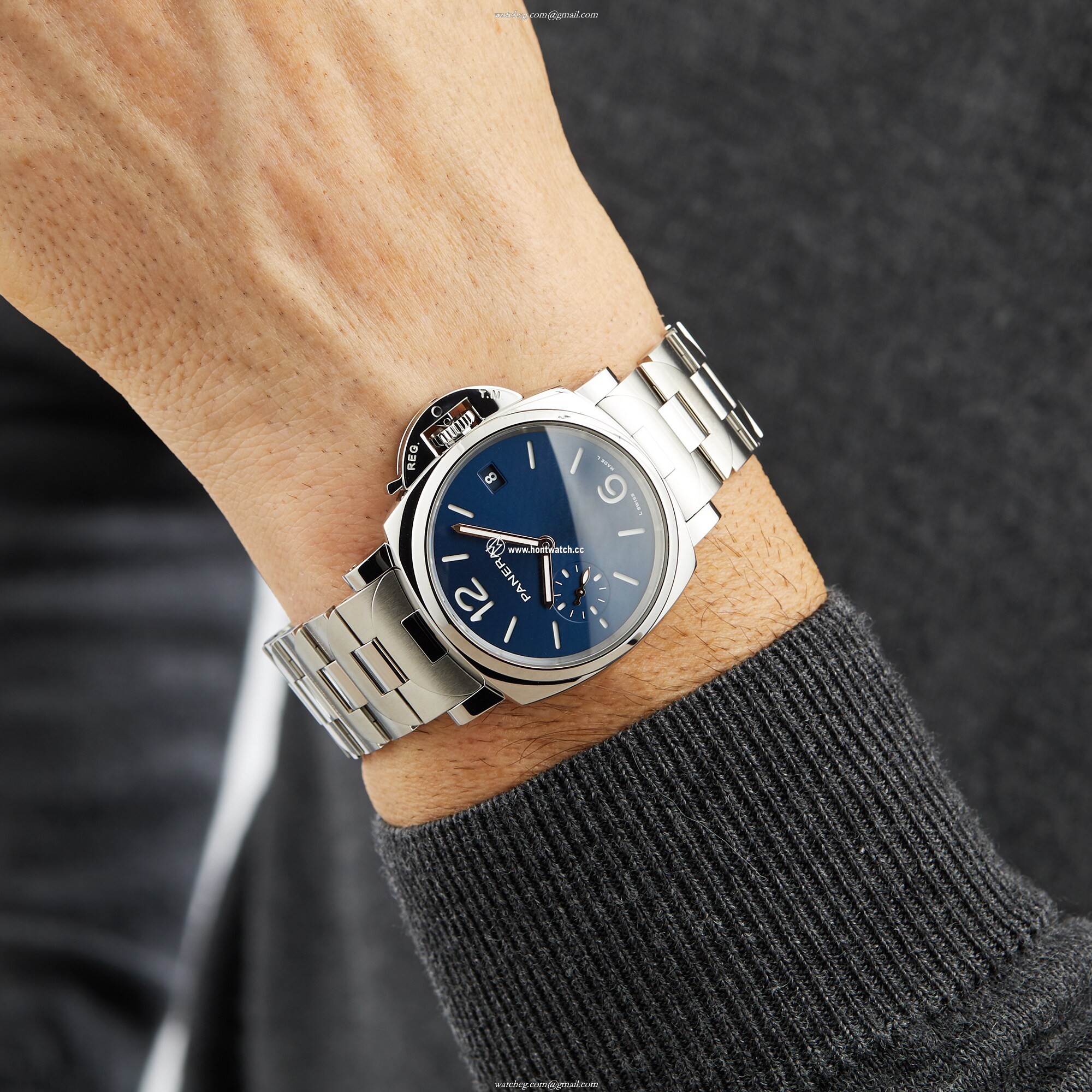 Panerai Luminor Due PAM01123 Automatic Watch - 38mm Blue Dial Stainless Steel - Image 2