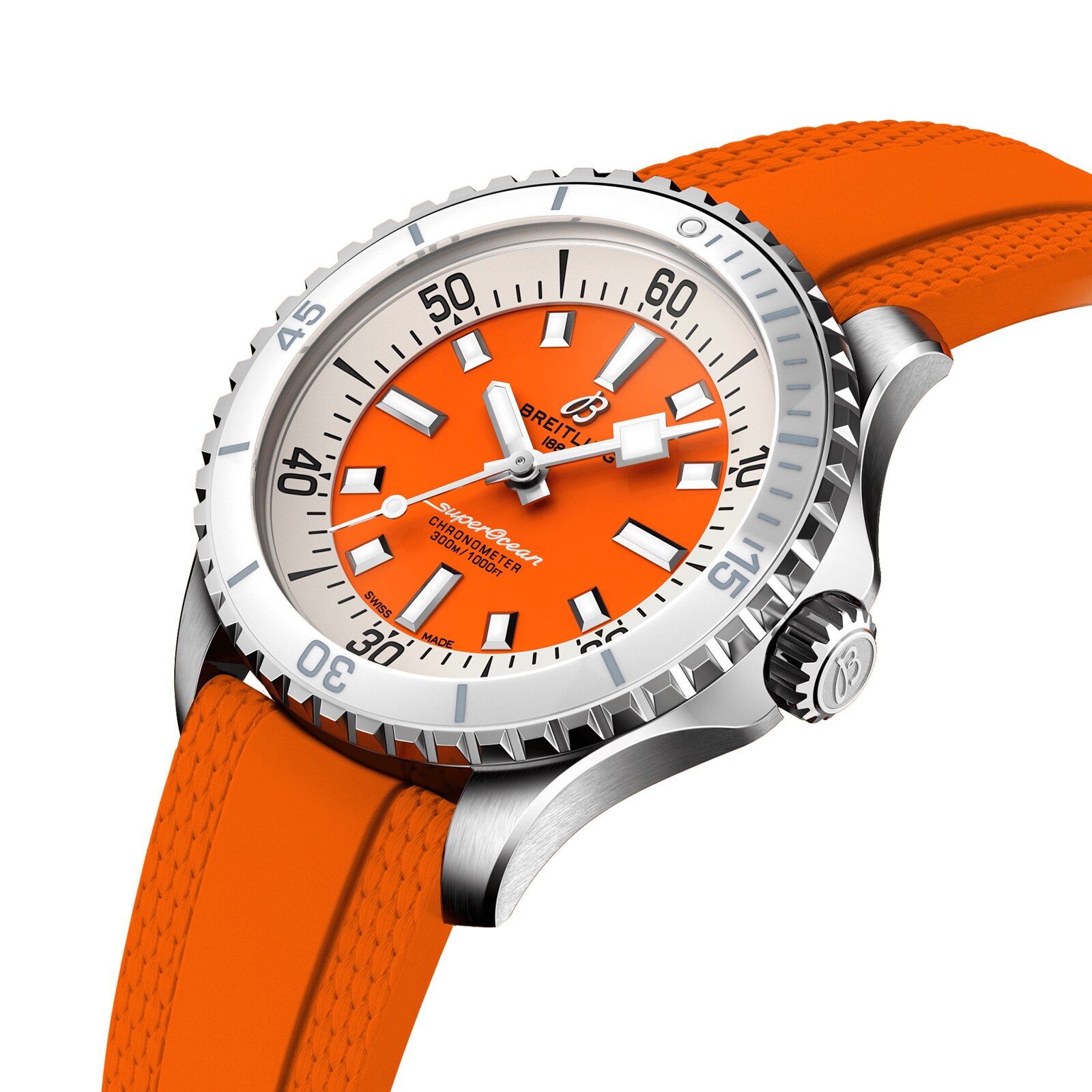 Breitling Superocean 36mm Automatic Orange Dial - Stainless Steel Watch - Image 3