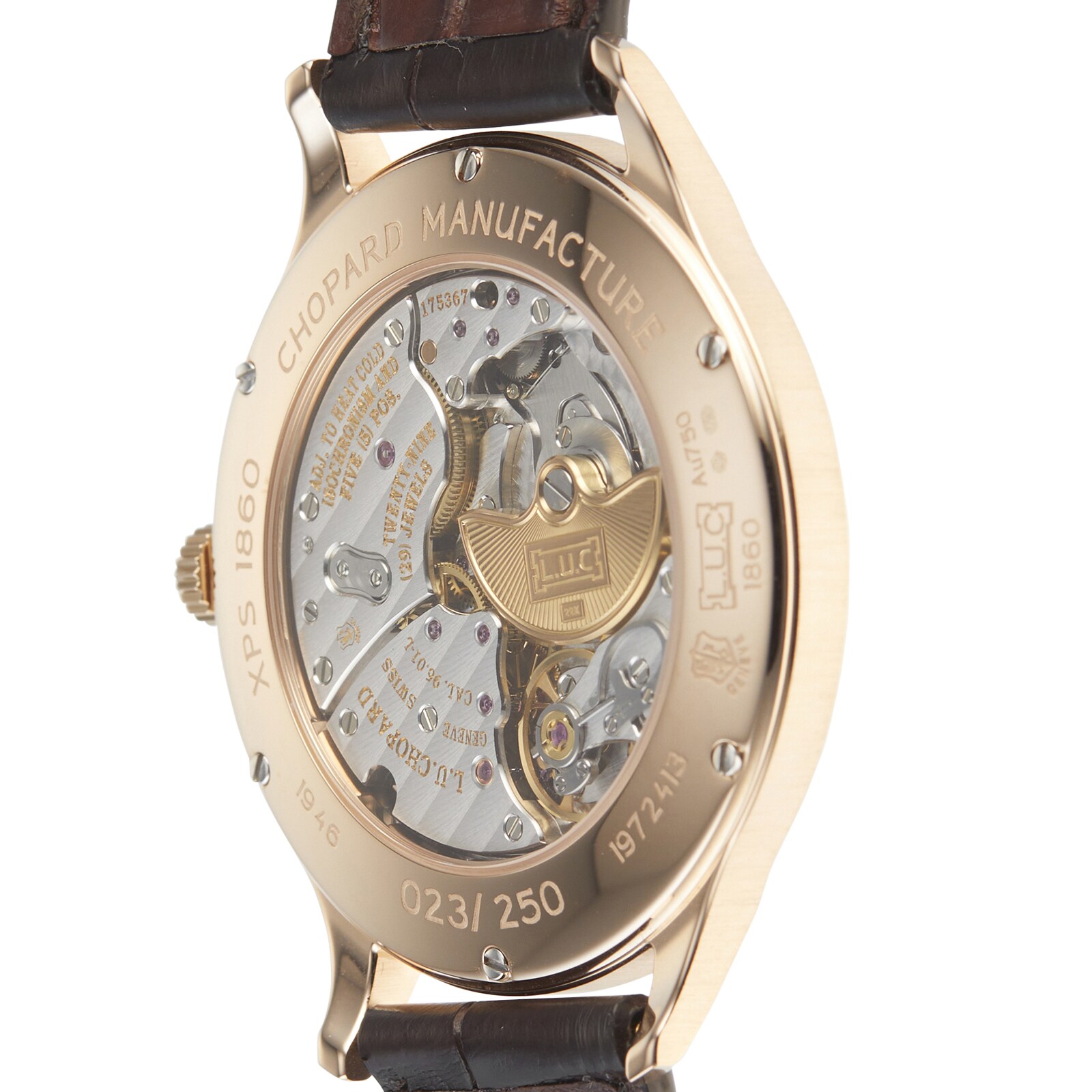 Pre-Owned Chopard L.U.C XPS 1860 Automatic Watch - 40mm Rose Gold & Silver Dial - Image 4